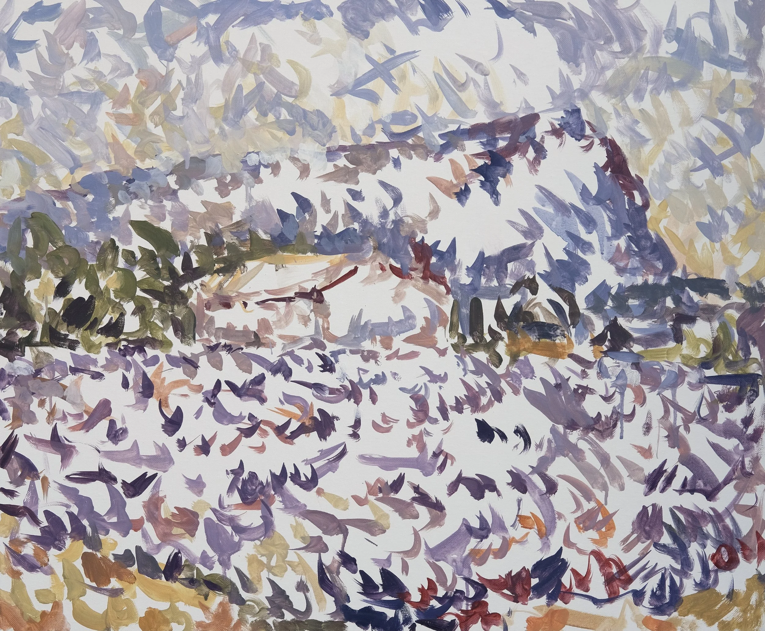  O’Neill Cushman oil painting en plain air Mont Sainte Victoire and Lavender Field series in Aix en Provence Marchutz School artist 