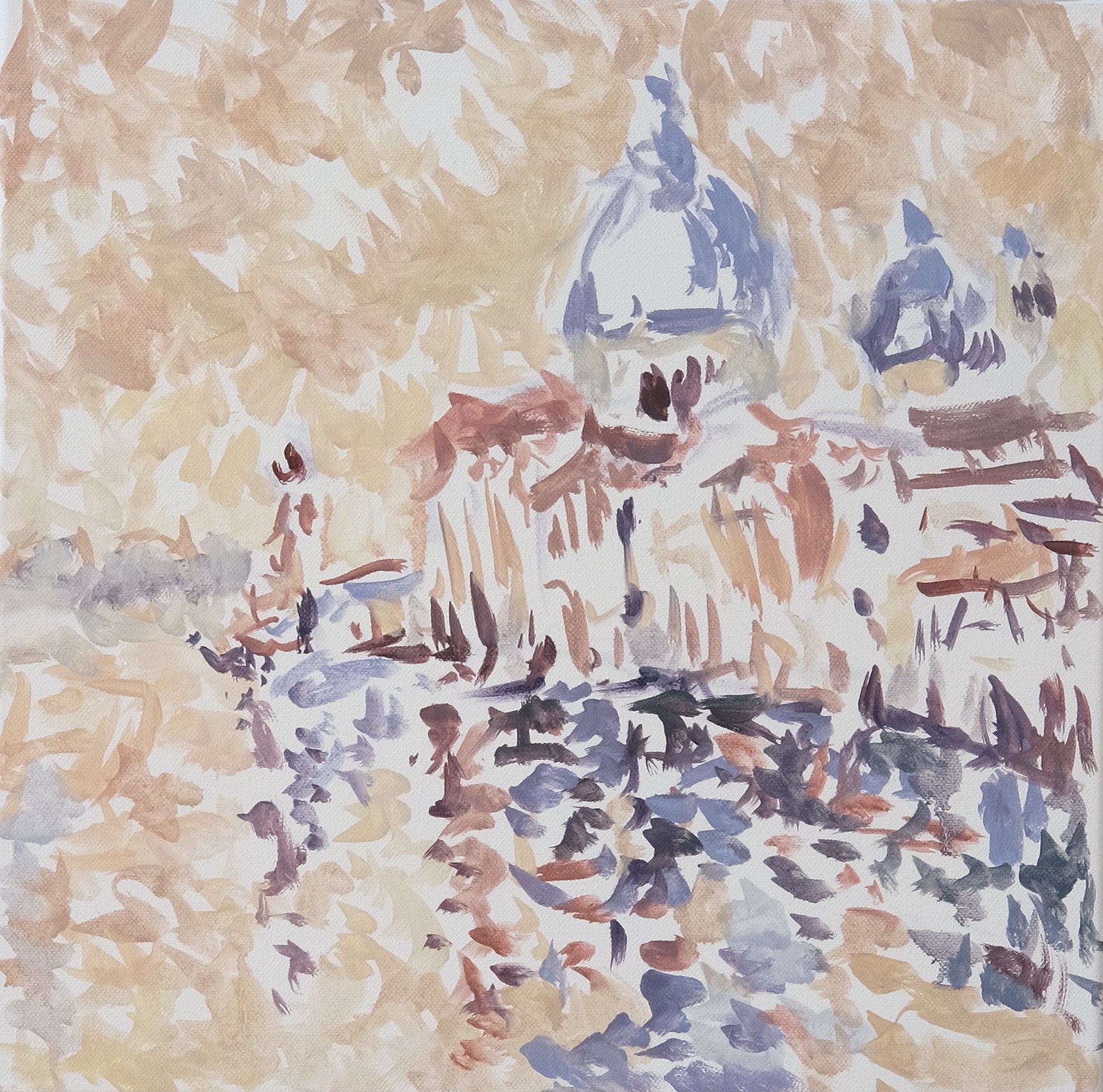  O’Neill Cushman oil painting en plain air Sunrise on the Accademia Bridge looking at the Salute series in Venice Marchutz School artist 