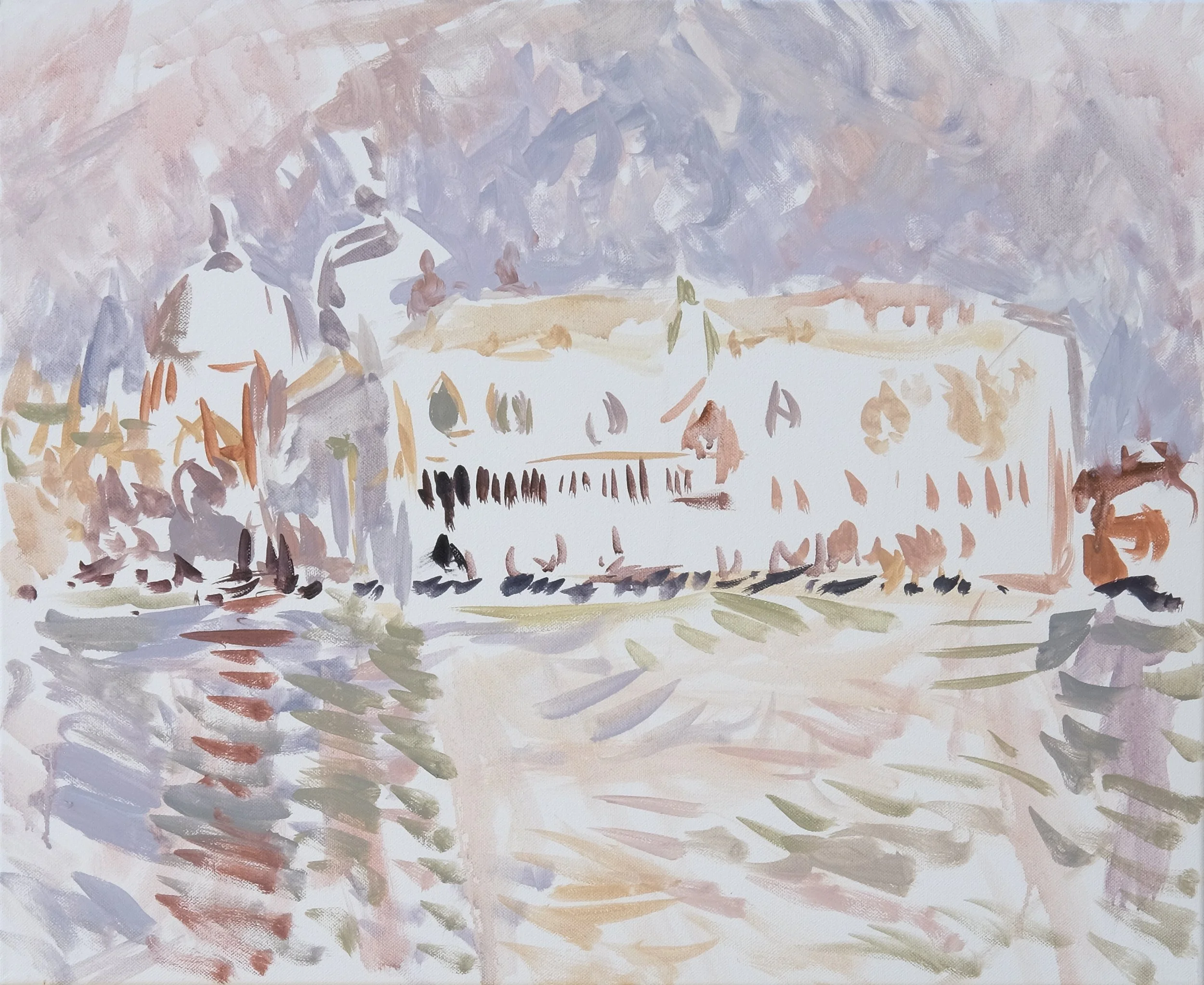  O’Neill Cushman oil painting en plain air Doge’s Palace series in Venice Marchutz School artist 