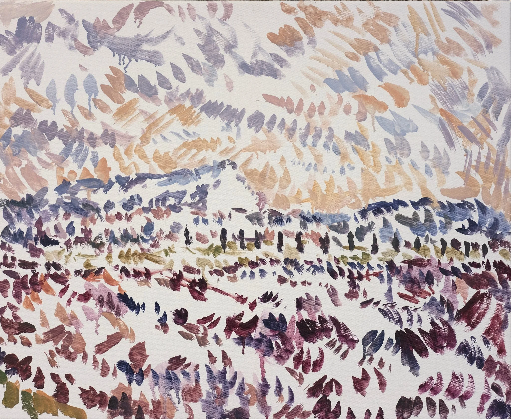  O’Neill Cushman oil painting en plain air Mont Sainte Victoire from the Chemin des Lauves series in Aix en Provence Marchutz School artist landscape painter 