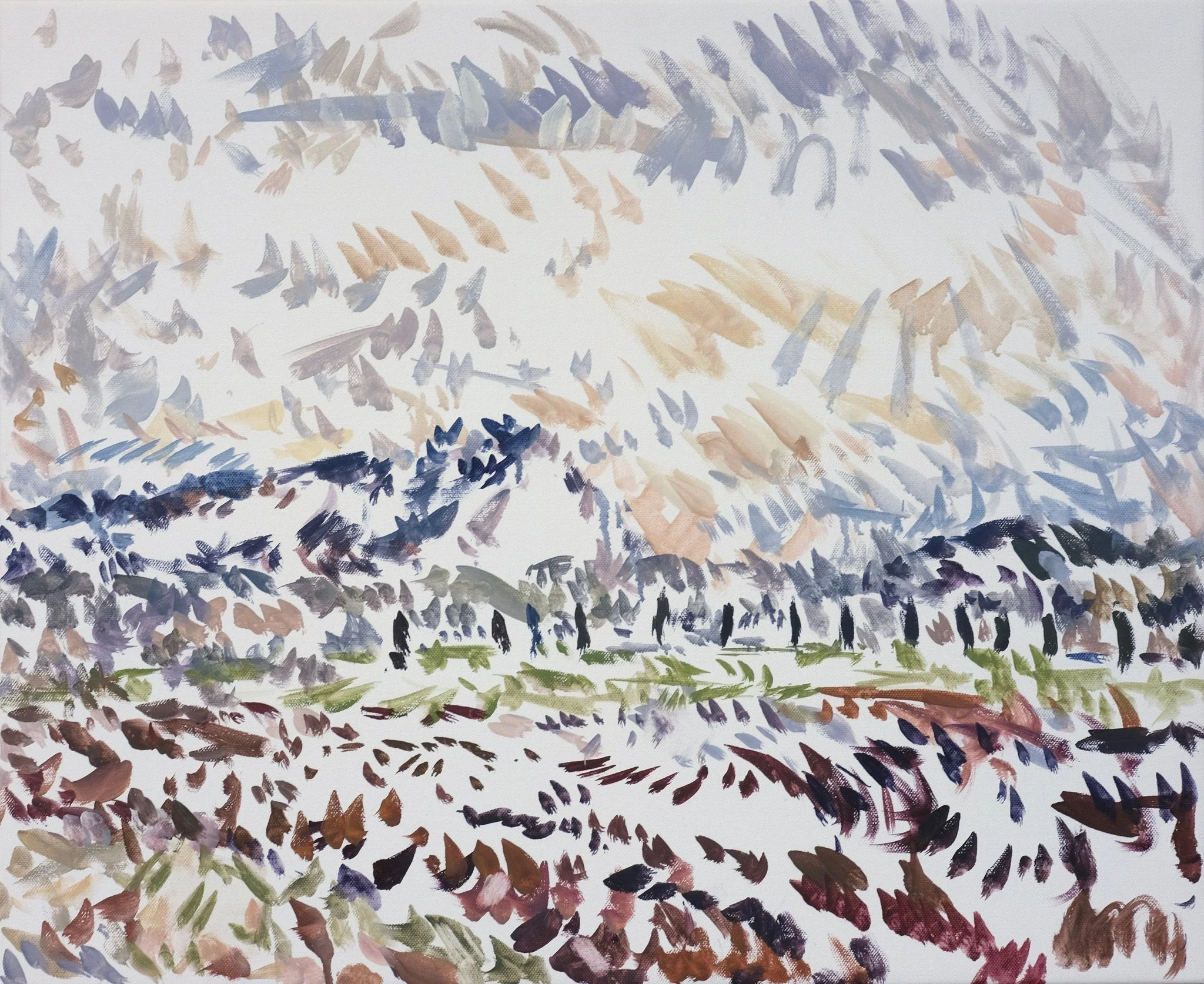  O’Neill Cushman oil painting en plain air Mont Sainte Victoire from the Chemin des Lauves series in Aix en Provence Marchutz School artist landscape painter 