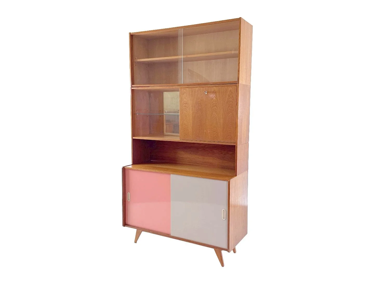 Vintage U-452 kast met vitrine en bar - Jiri Jiroutek