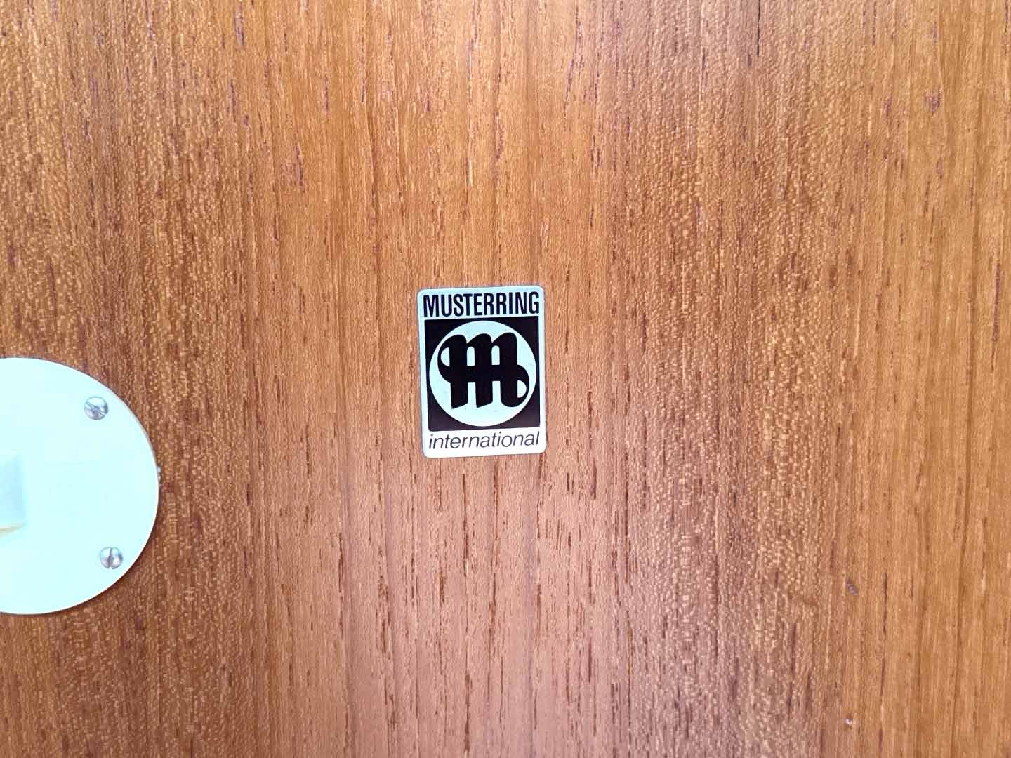 Mid-century Musterring wall system – close-up of the brand label