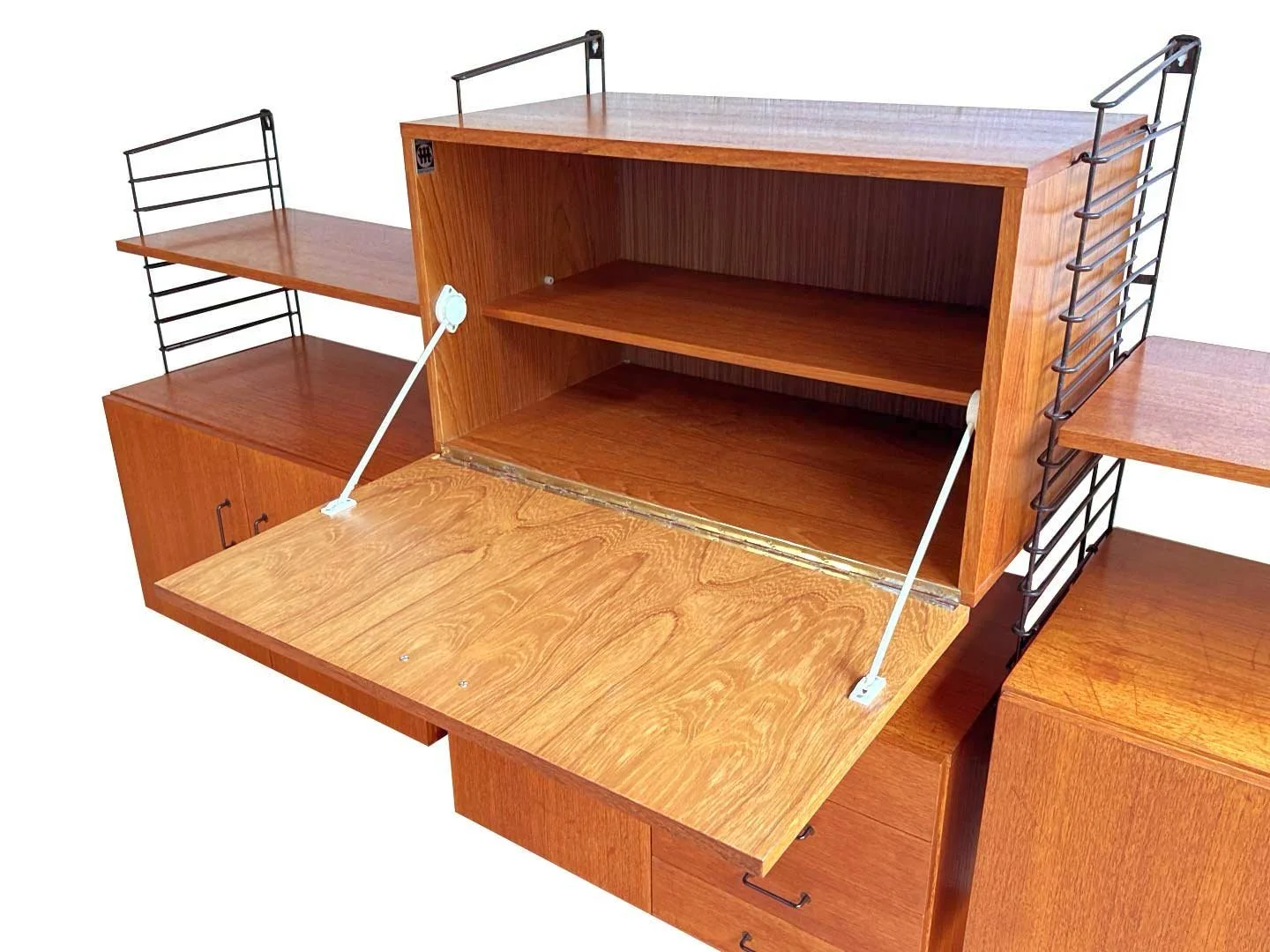 Musterring teak wall unit – close-up of the secretary desk with the flap open