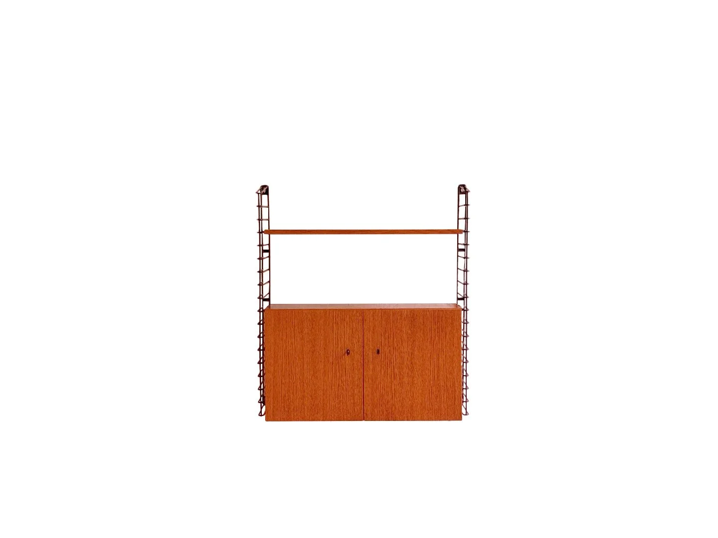 Vintage modular wall system by Musterring in wood – overall view of the compact wall unit