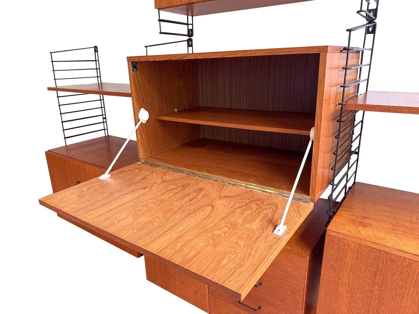 Musterring teak wall unit – close-up of the secretary desk with the flap open