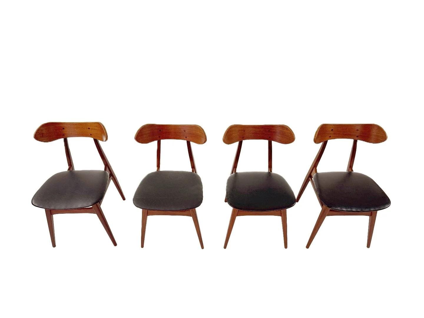 Wébé Kastrup eetkamerstoelen in teak – bovenaanzicht set van 4