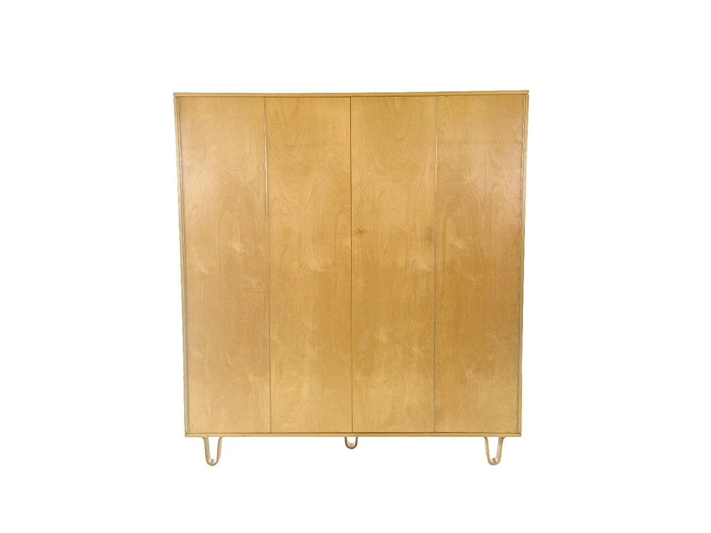 Pastoe KB04 kledingkast van Cees Braakman in berkenhout – totaalbeeld van vintage mid century design kast
