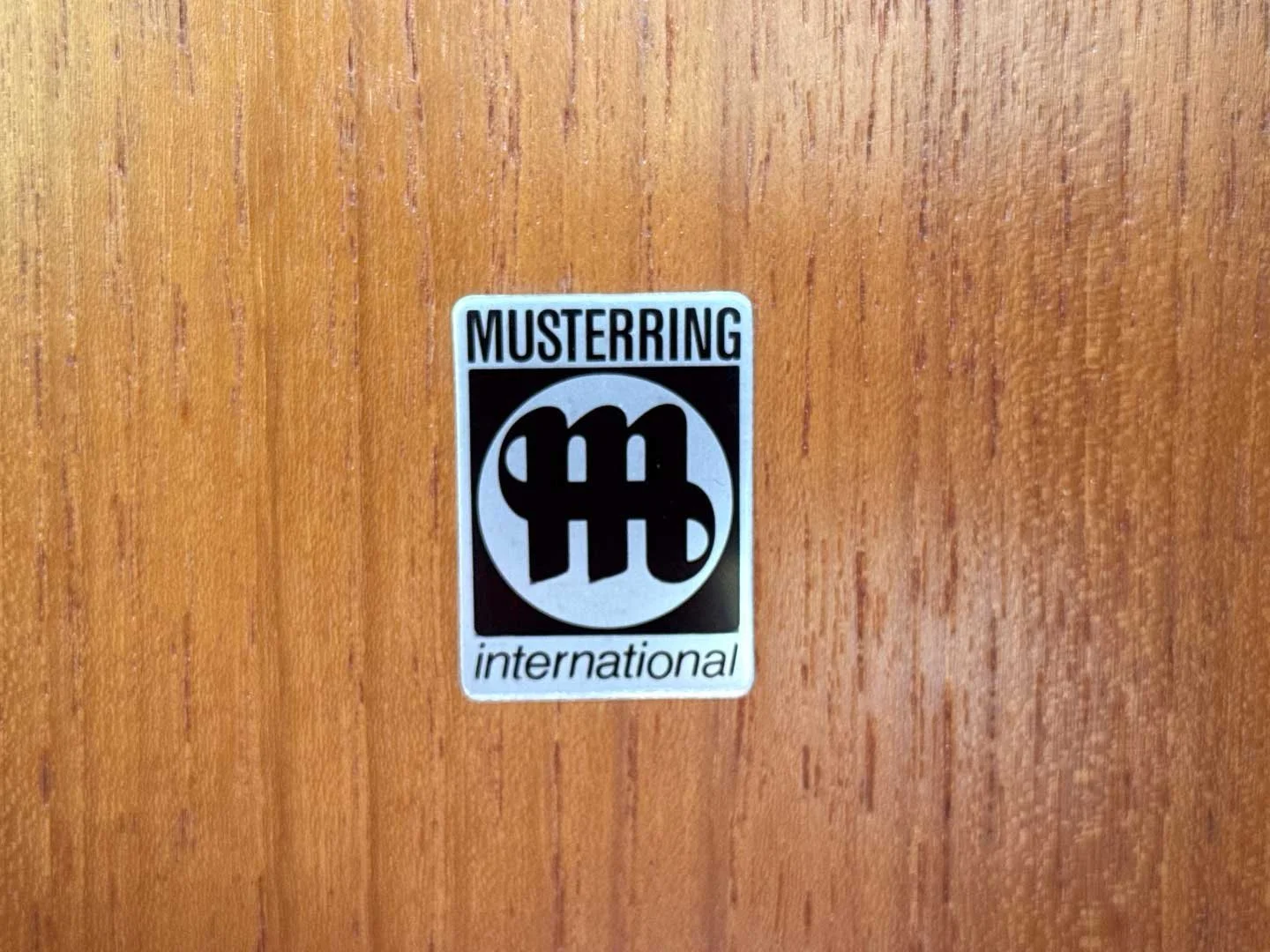 Mid-century Musterring wall system – close-up of the original brand label