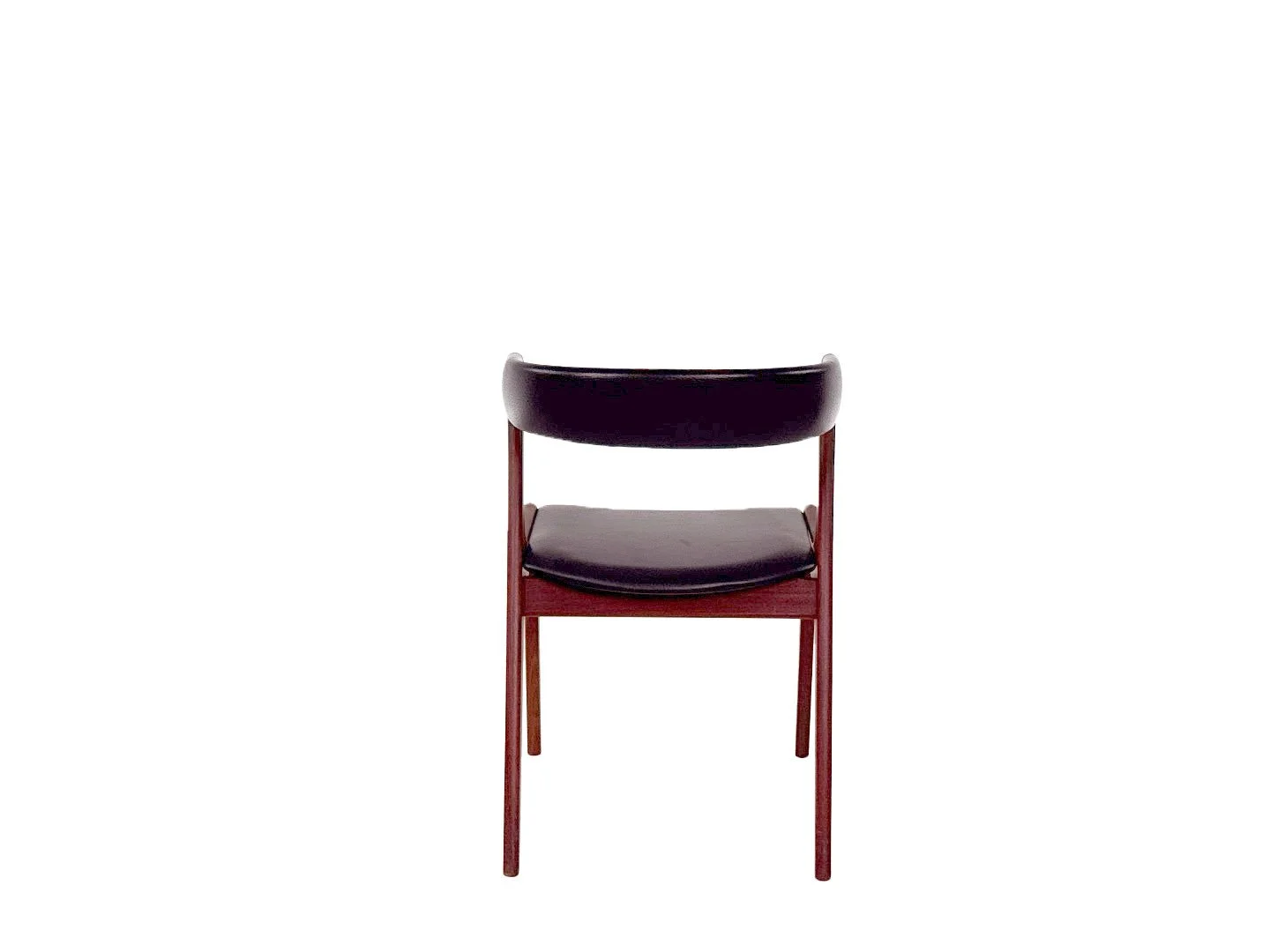 Vintage Deense design stoel model 68 'Fire' van Anderstrup Møbelfabrik in teakhout – volledig achteraanzicht van de rug