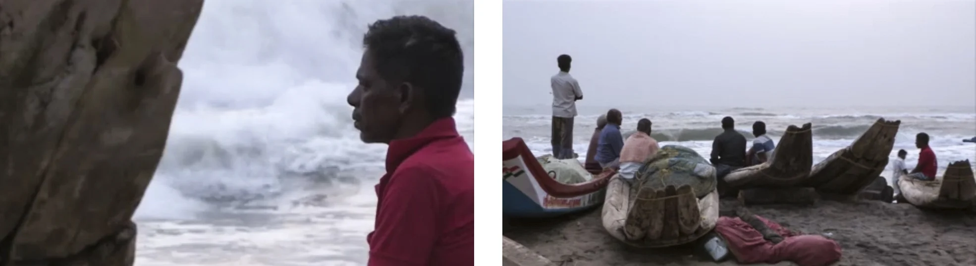 Fishermen along the coast at Marina Beach, from EBS Korean TV's documentary "Water Retaliates: The Story of India" (2014)