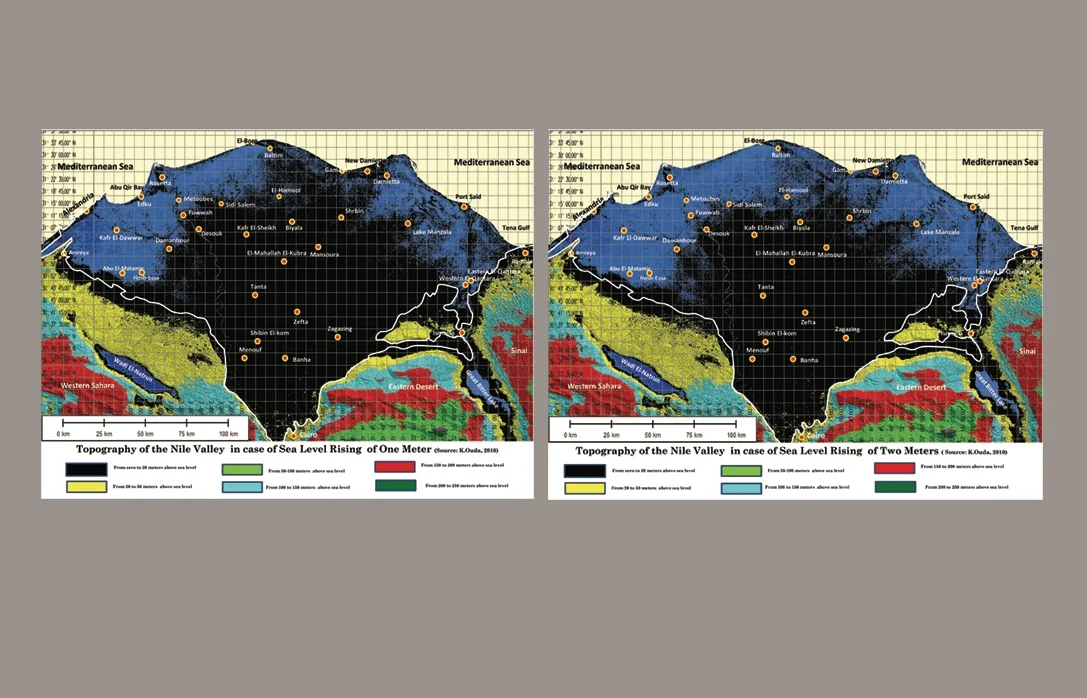 The Nile Valley and topographical changes due to possible future sea level rise scenarios