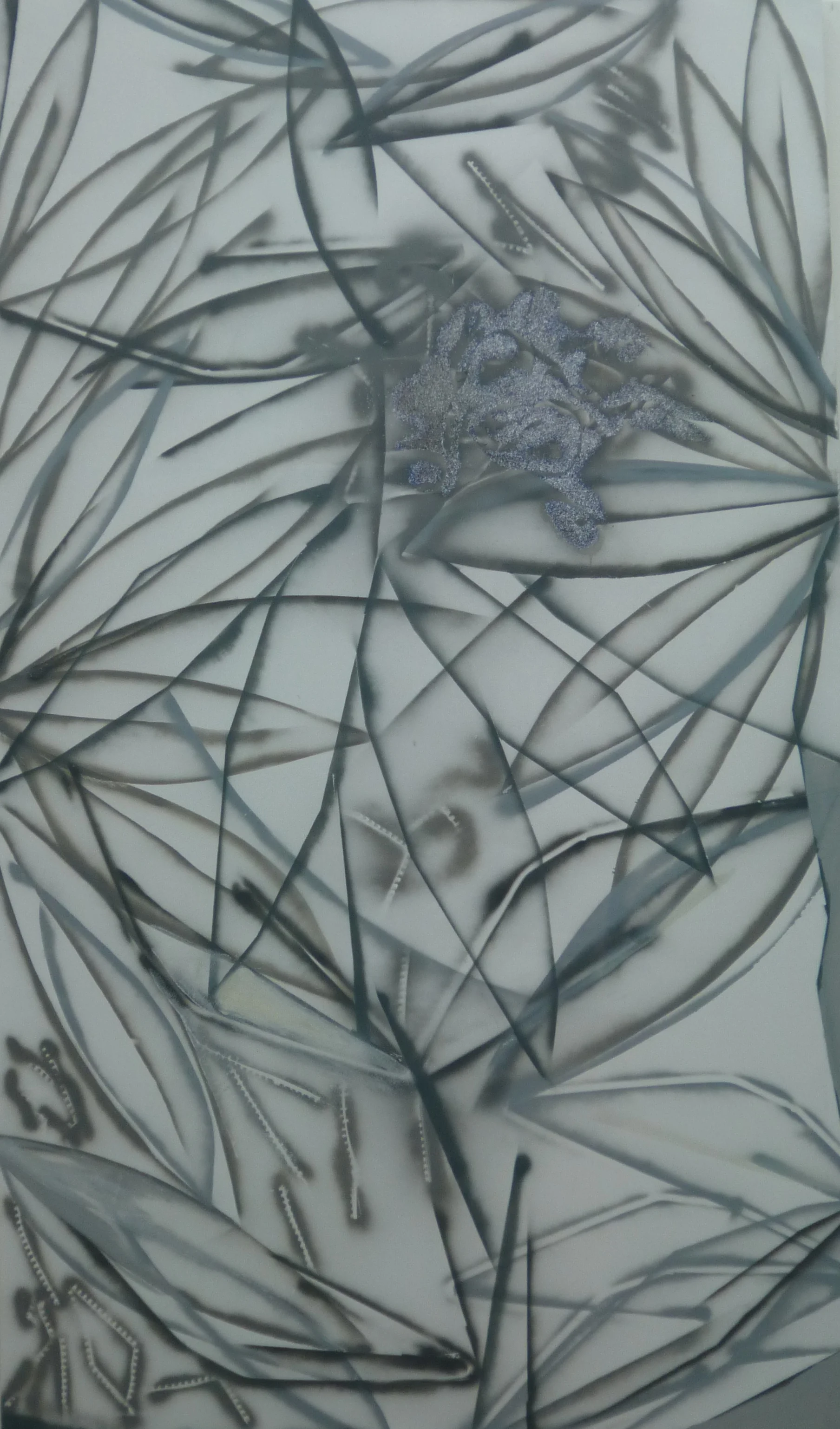 12. Ležím v trávě a vidím duši kytky, 2015, kombinovaná technika, 184 x 319