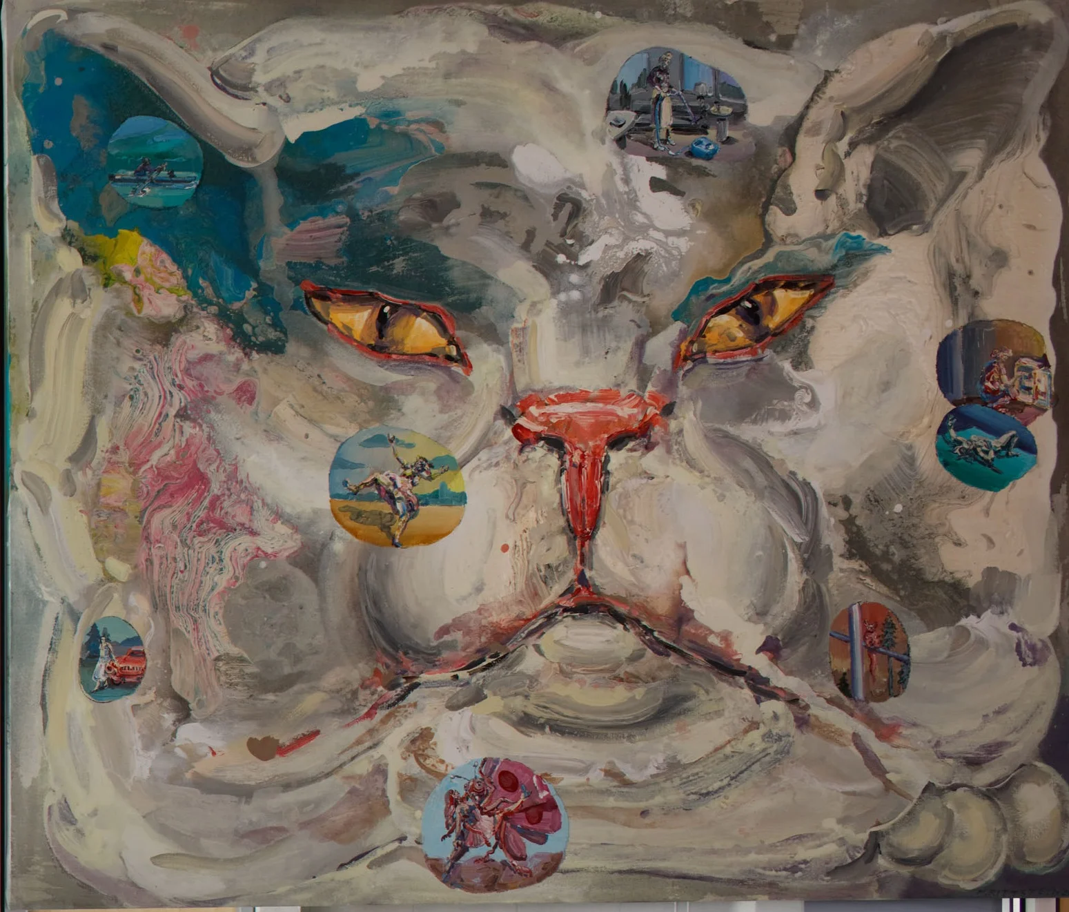 Michael Rittstein, Nestačí se divit, 2016, plátno, akryl, 180 x 150 cm