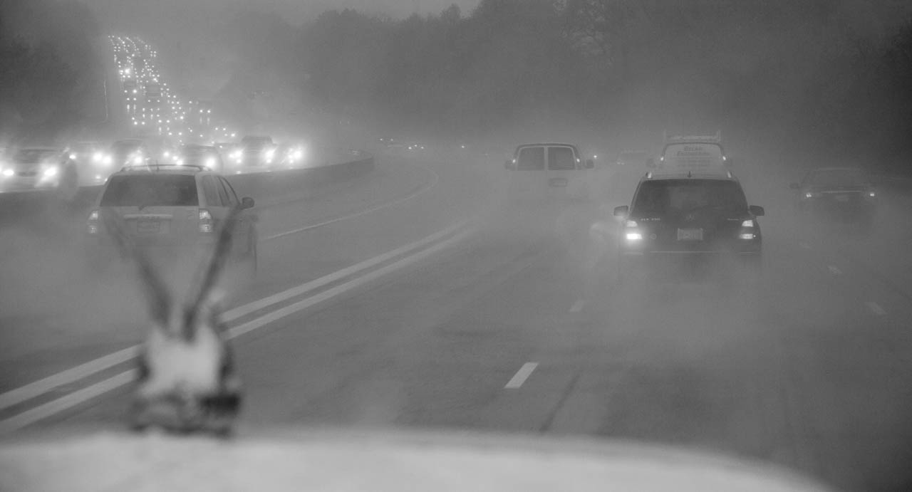 "Big Rig," taken from the cab of a freight truck during a rainstorm, was in "Water" at the Southeast Center for Photography in Greenville, SC. A new gallery, the Center has engaged leading photographers as jurors and staged a series of strong shows since opening.