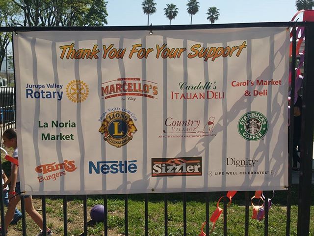 Thank you to all of our food sponsors who helped feed hundreds of volunteers on Thursday and Saturday. You gave the fuel that helped this playground be born.
