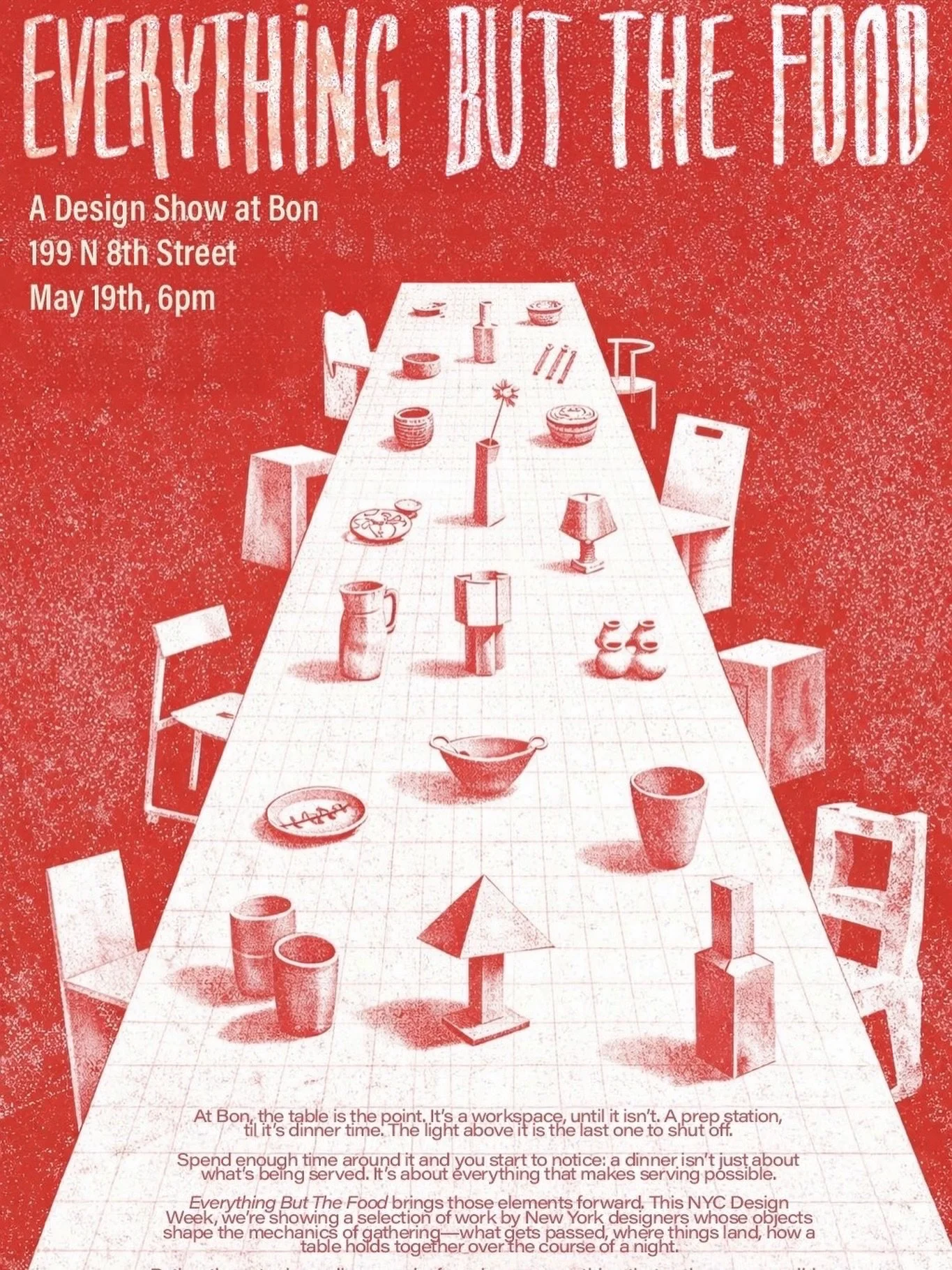 Tomorrow! Come feast your eyes on this incredible spread @bonstudionyc