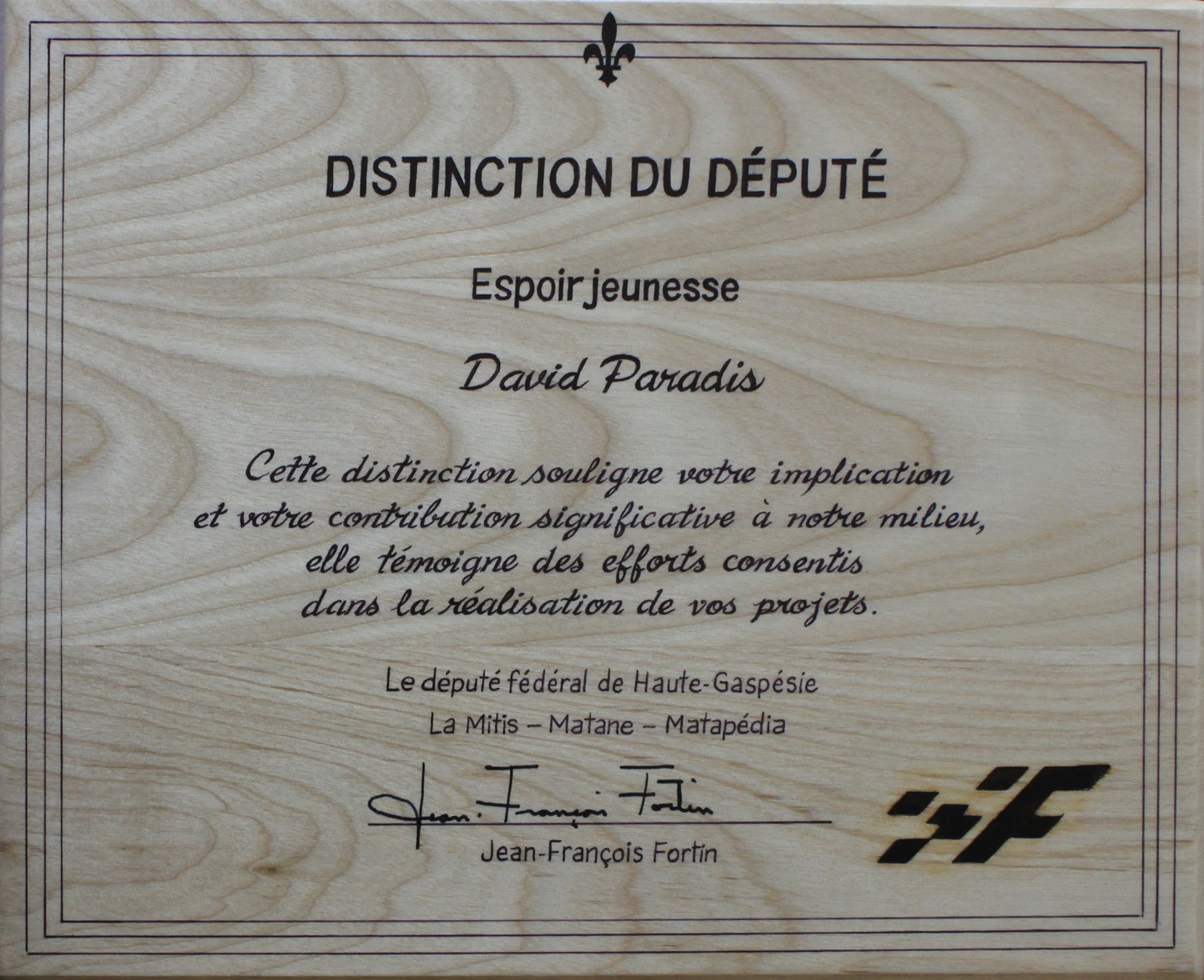 Distinction du député