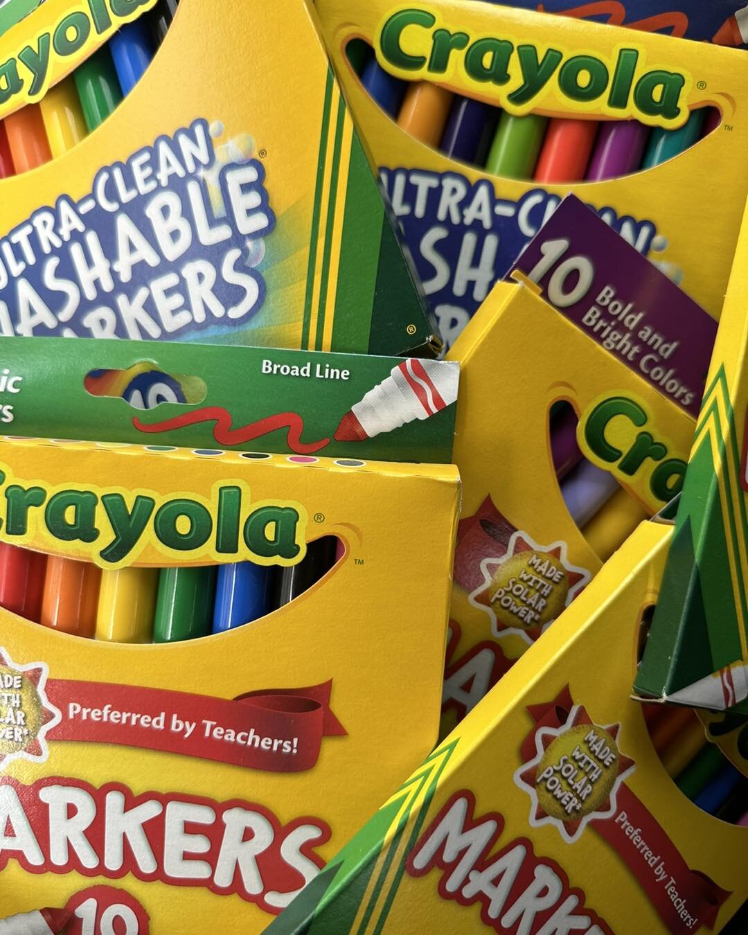 (Crayola OG here.)

It IS Crayon Day. 🖍️ You can purchase those BOGO all Crayola at Michael&rsquo;s if you want.

Me? My 20 year old stash of markers needed a refresh. Oh happy day! 🙂🙃🙂

And P.S. My &ldquo;box of 64&rdquo; with the sharpener is s