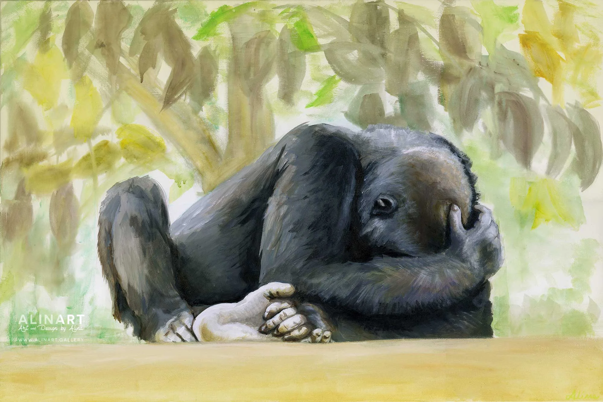 Ode to Harambe , 2016, Acrylic on canvas