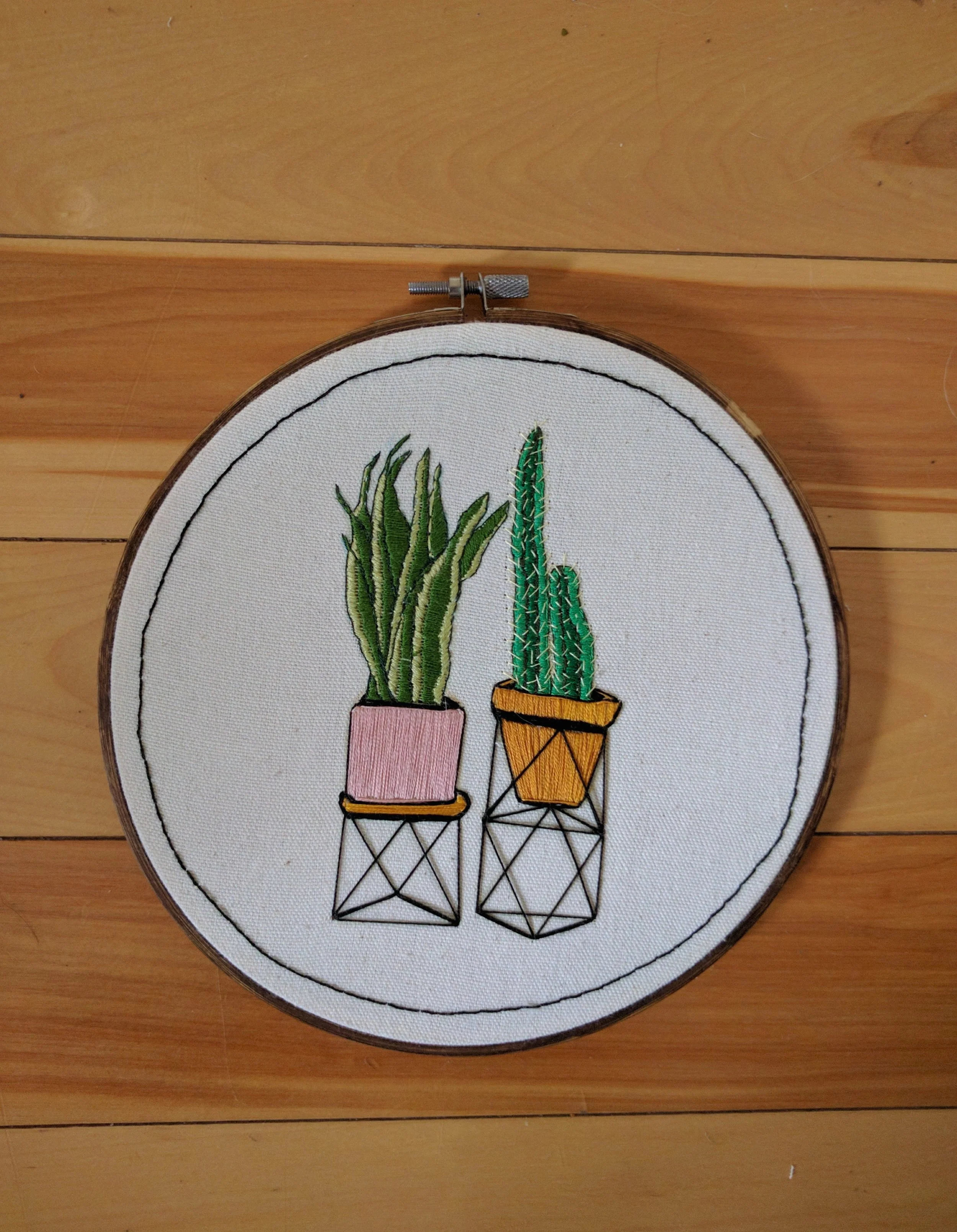 Double Geo Potted Cacti