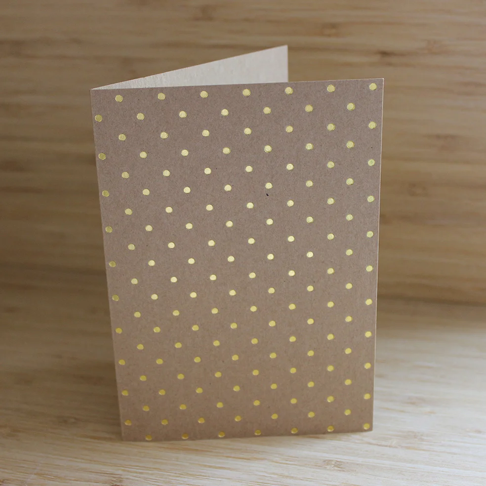 Gold Polka Dot Kraft Card