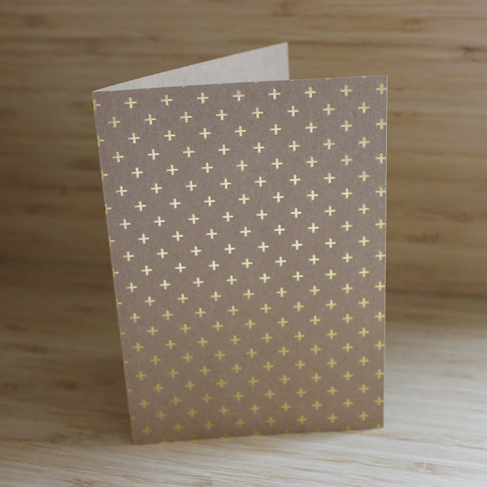 Gold Cross Kraft Card