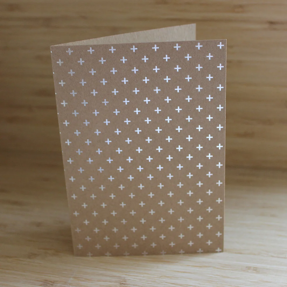 Silver Foil Cross Kraft Card