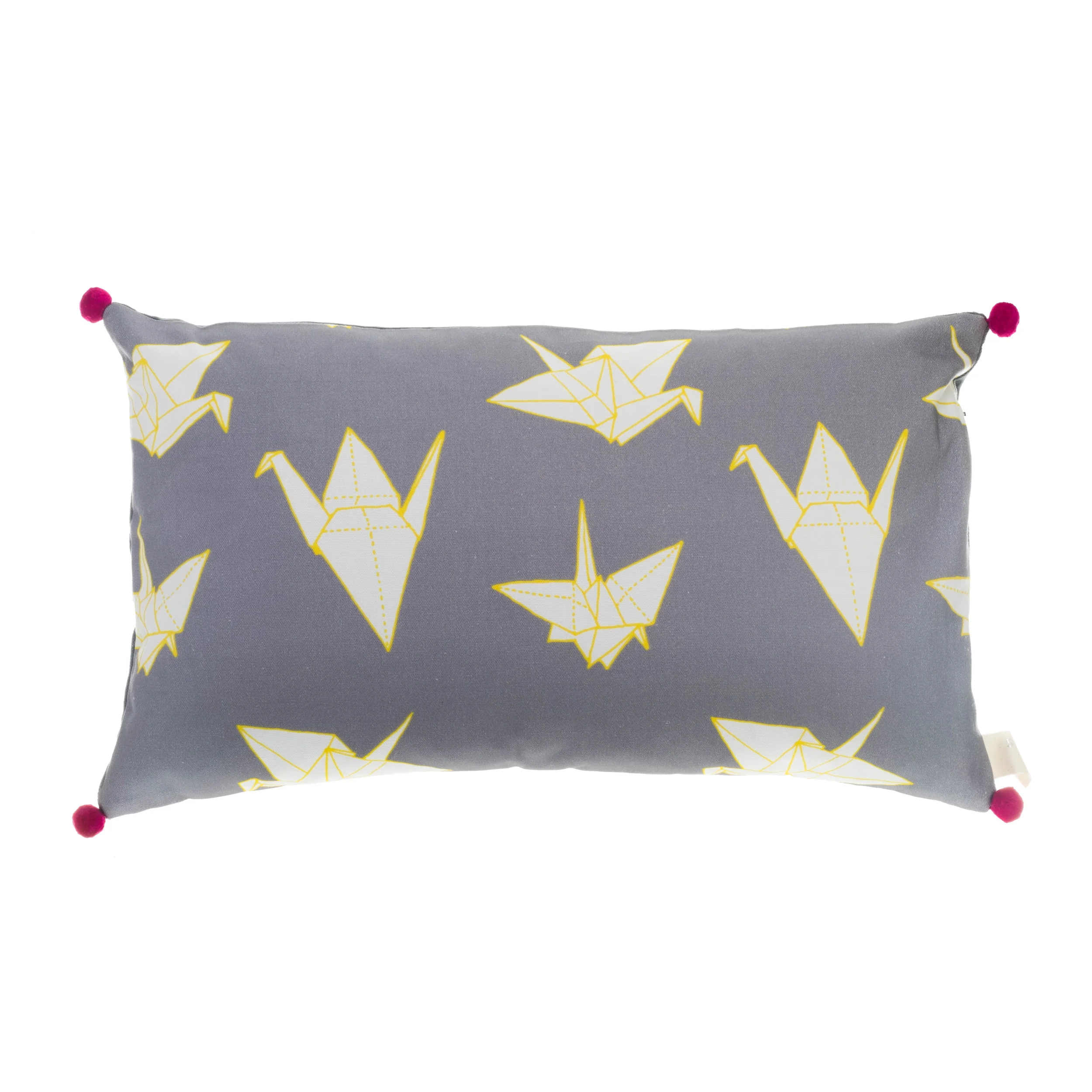 Origami Pom Pom Cushion