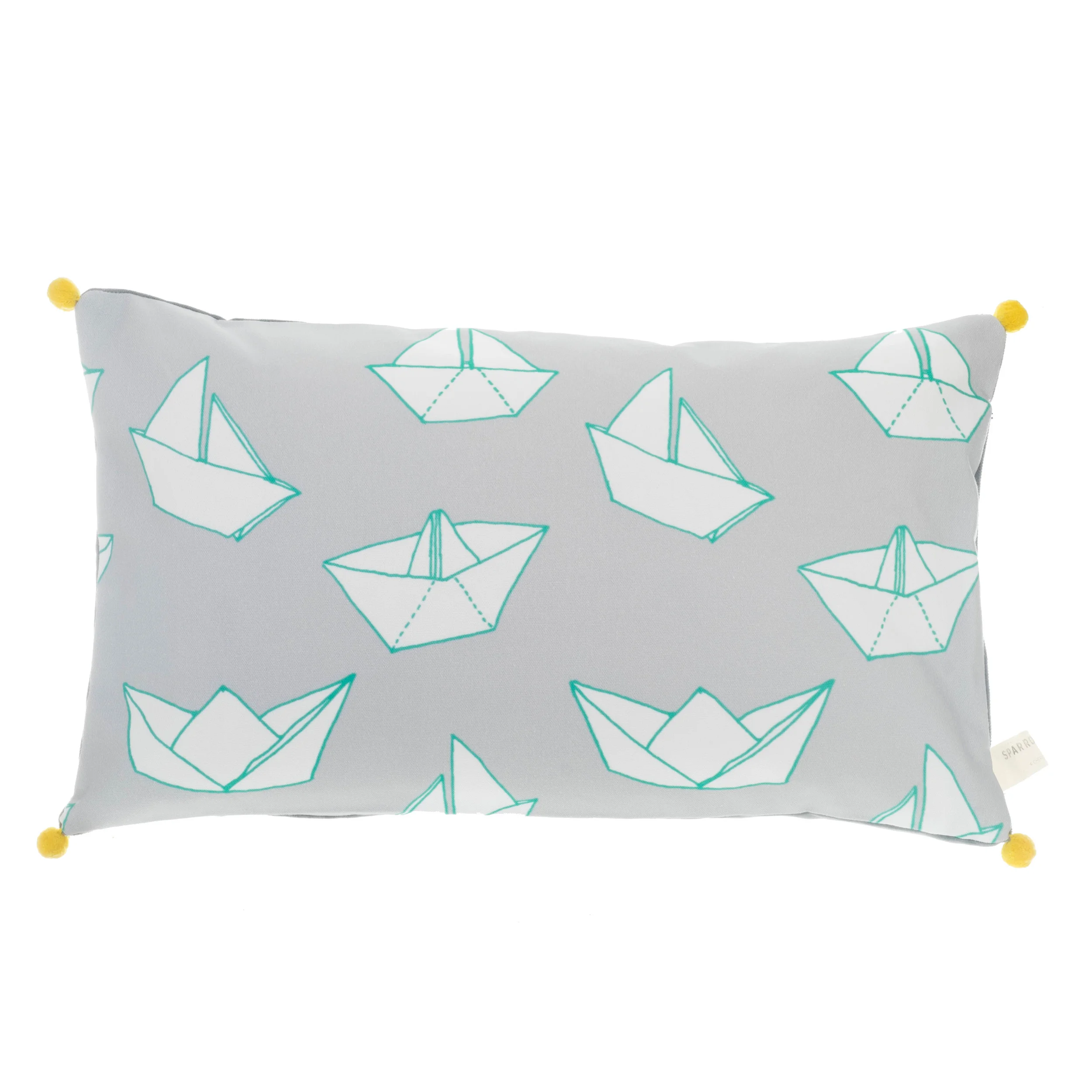 Origami Pom Pom Cushion