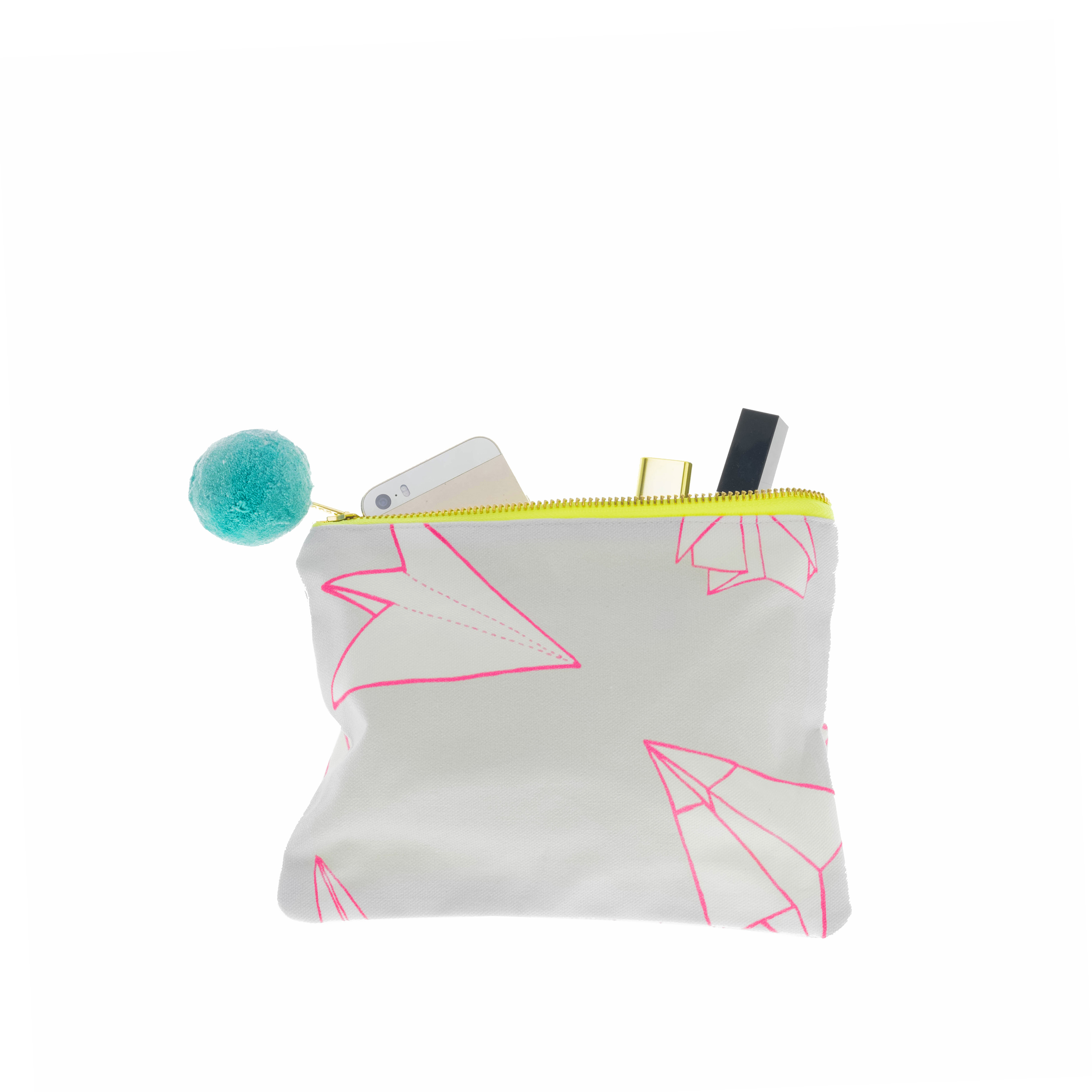 Origami Make Up Bag with Pom Pom
