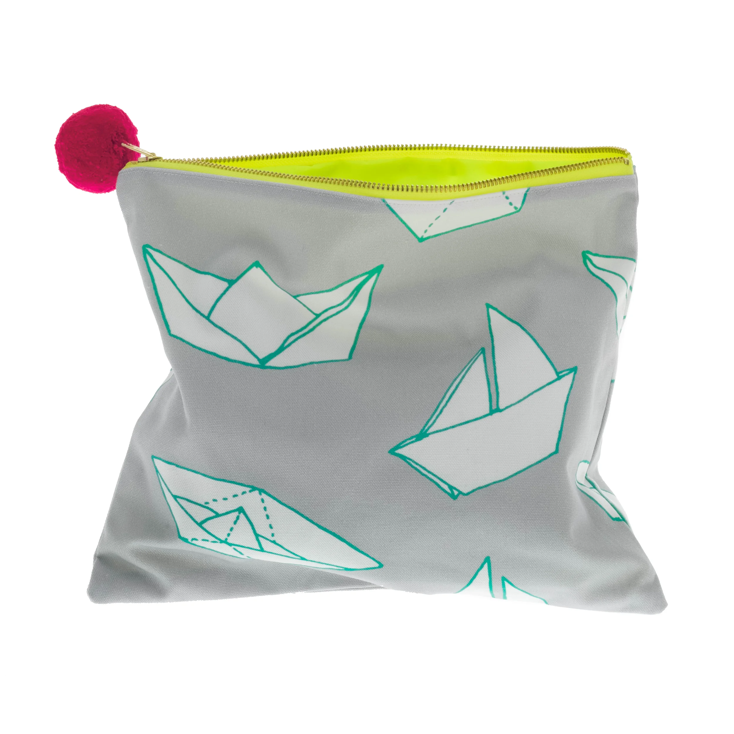Origami Make Up Bag with Pom Pom