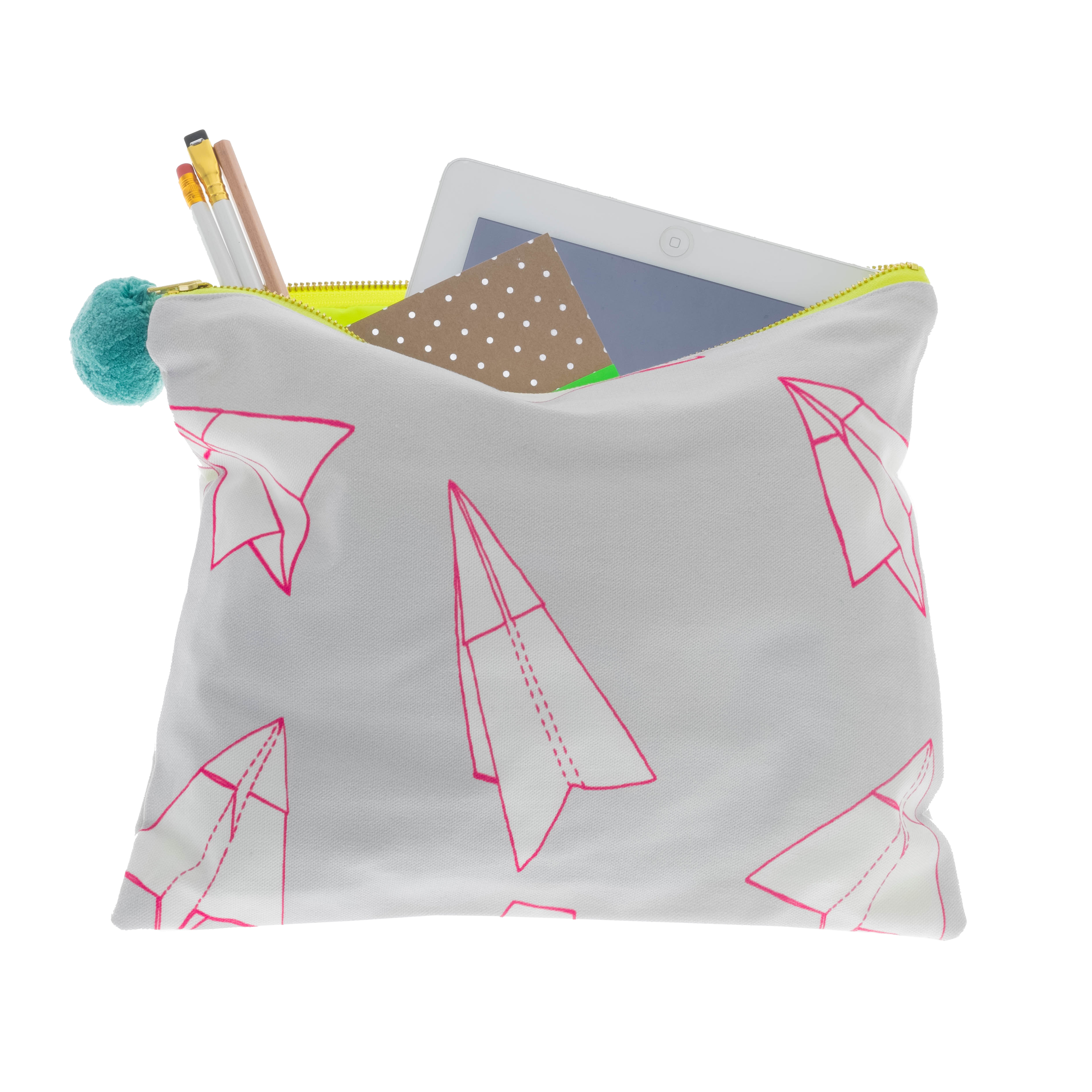 Origami Make Up Bag with Pom Pom