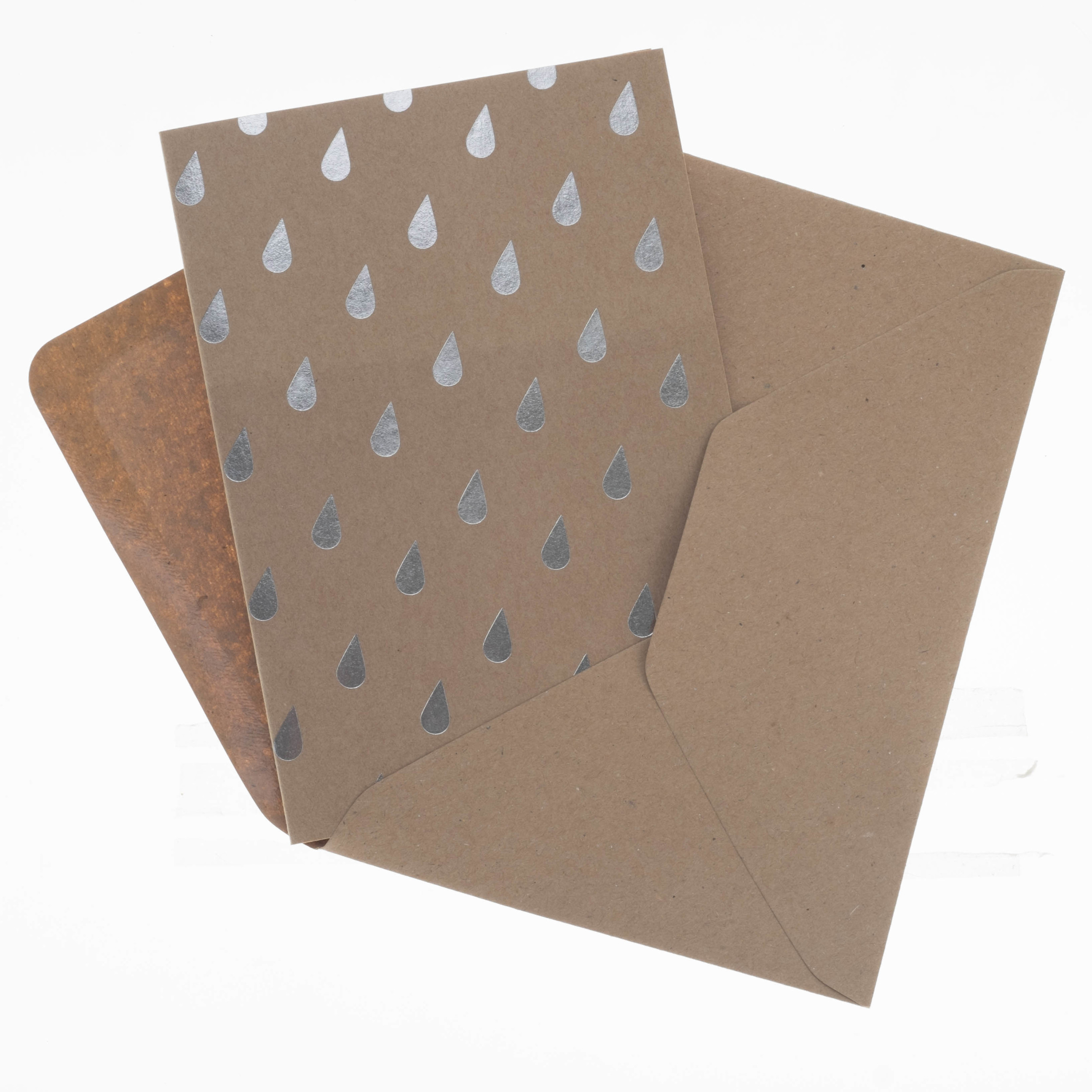 Silver Foil Raindrop Greetings Card