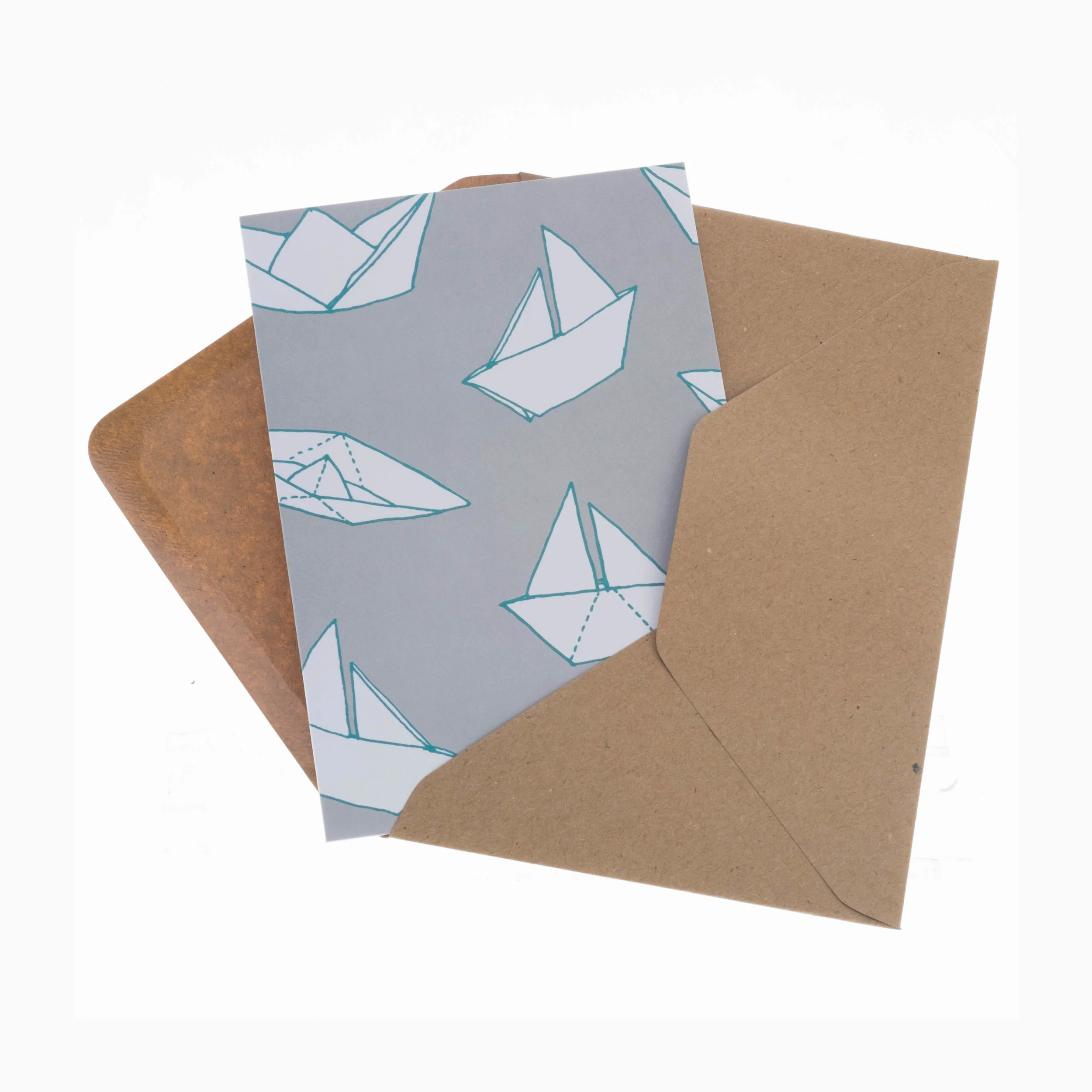 Paper Boats Origami Greetings Card