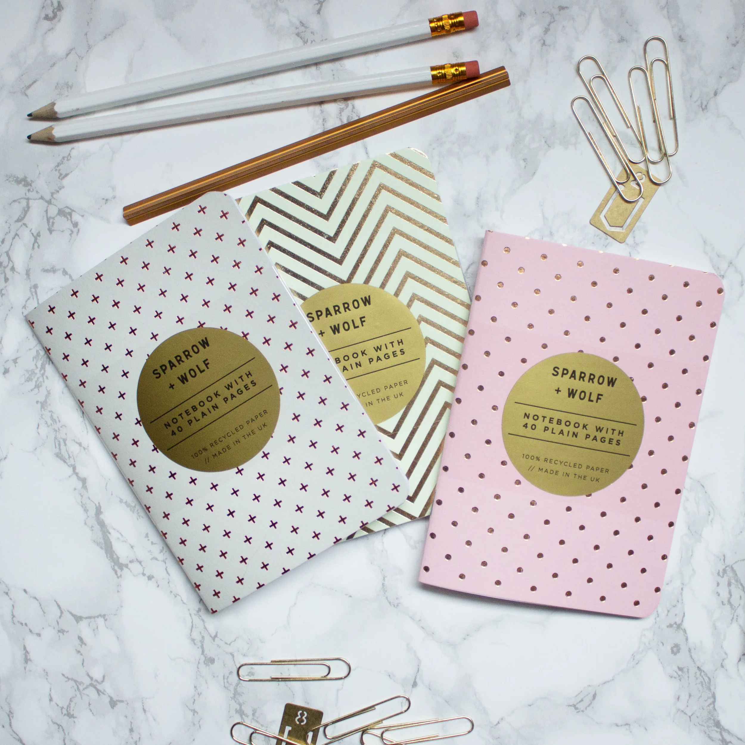 Pastel Pink Metallic Notebooks