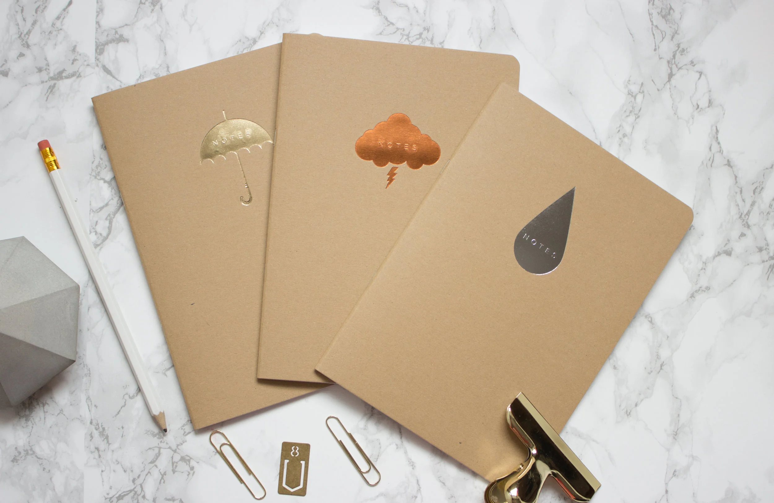 Gold Copper Silver Foil Kraft Journal