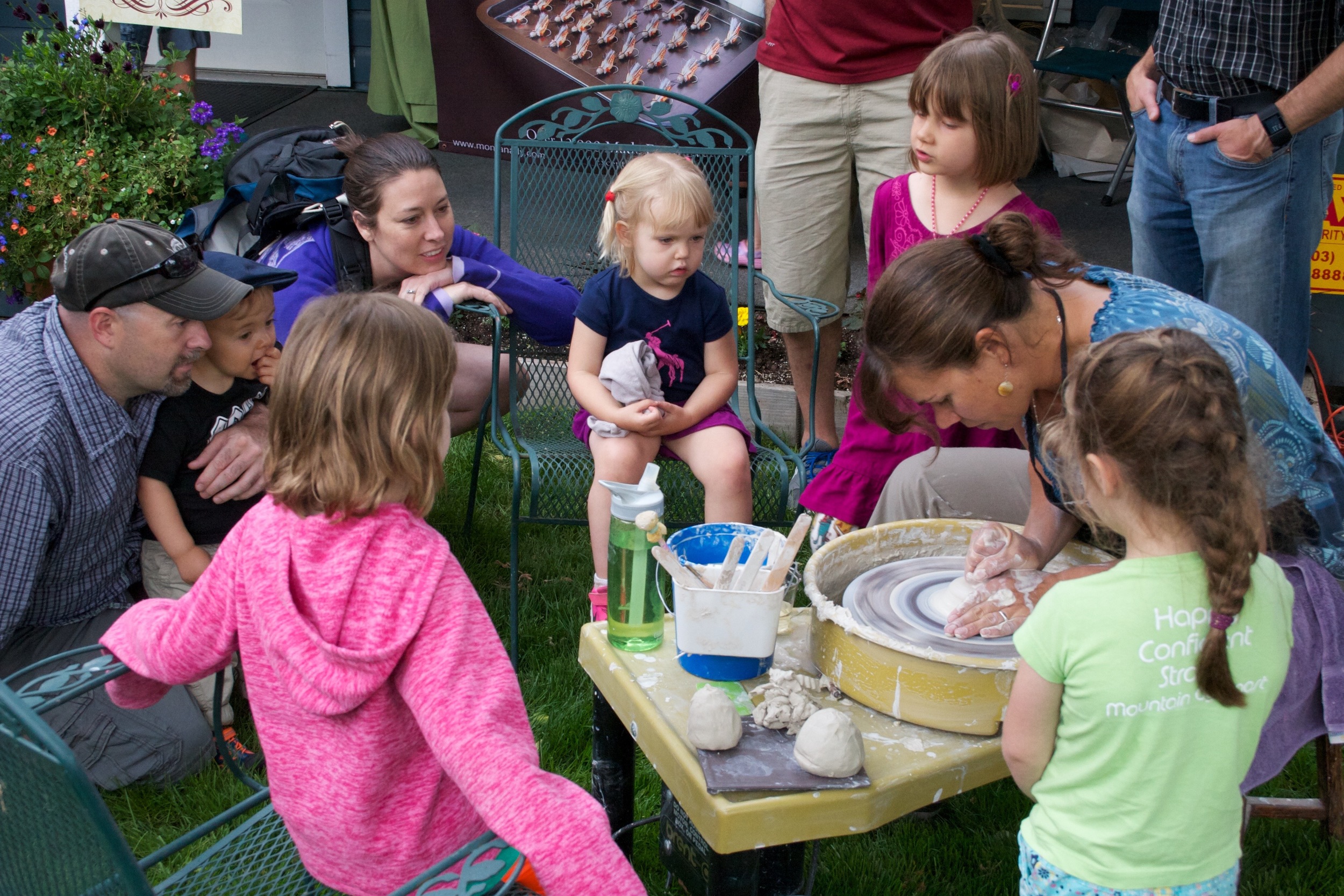 Melissa Beckwith throwing pottery