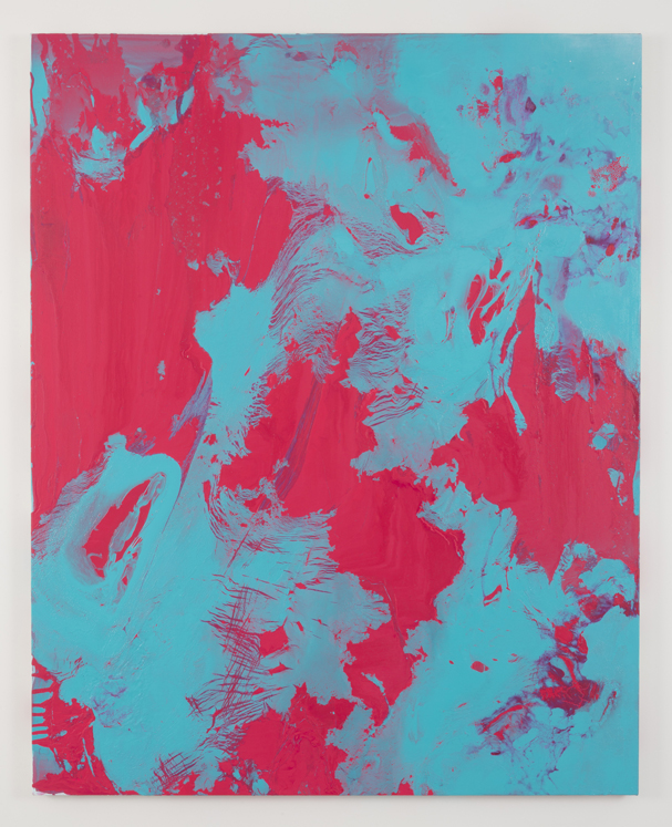   Bad Party,  2014 enamel and acrylic on canvas 48" x 60" 