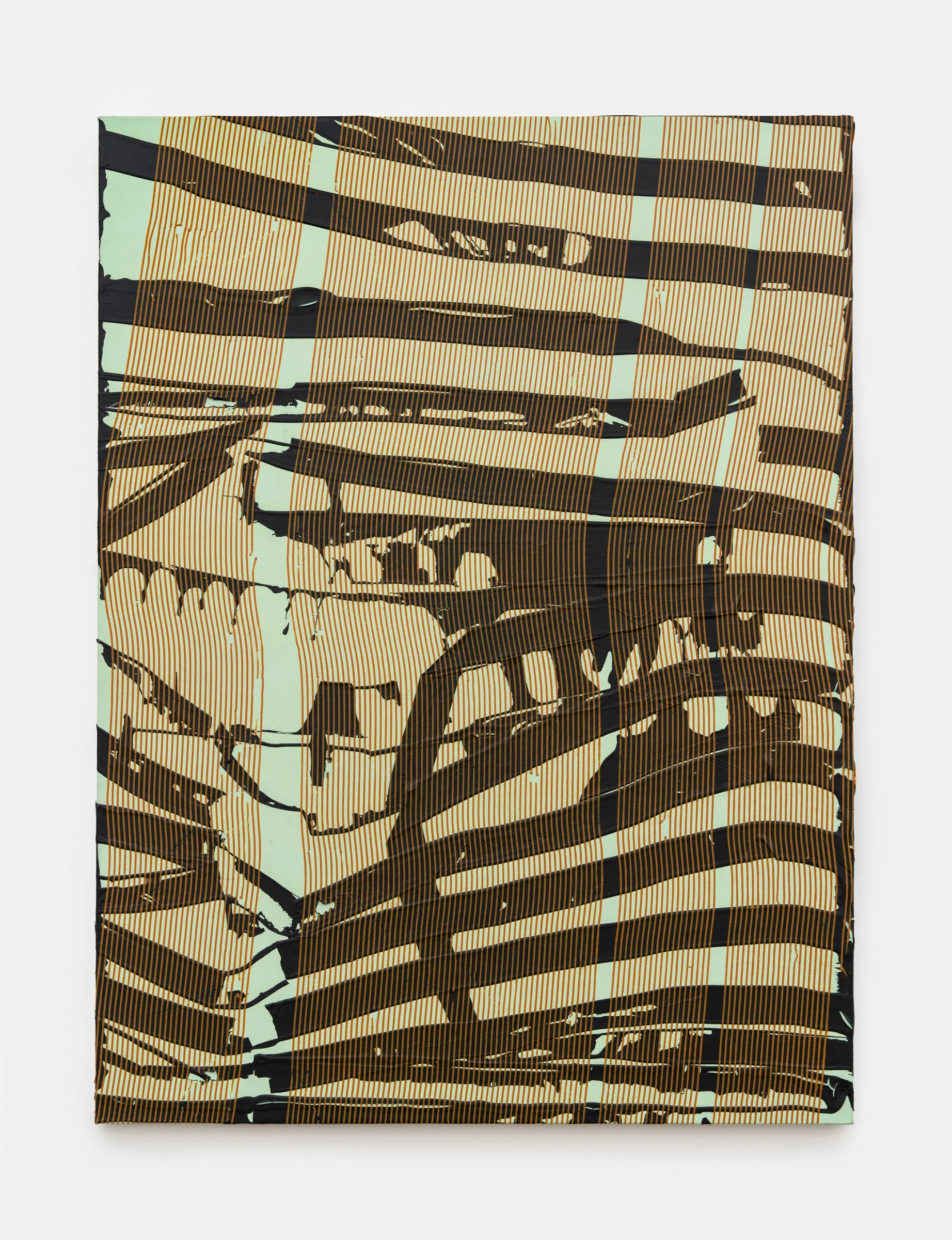 Split Screen , 2025, acrylic on canvas, 48” x 36”