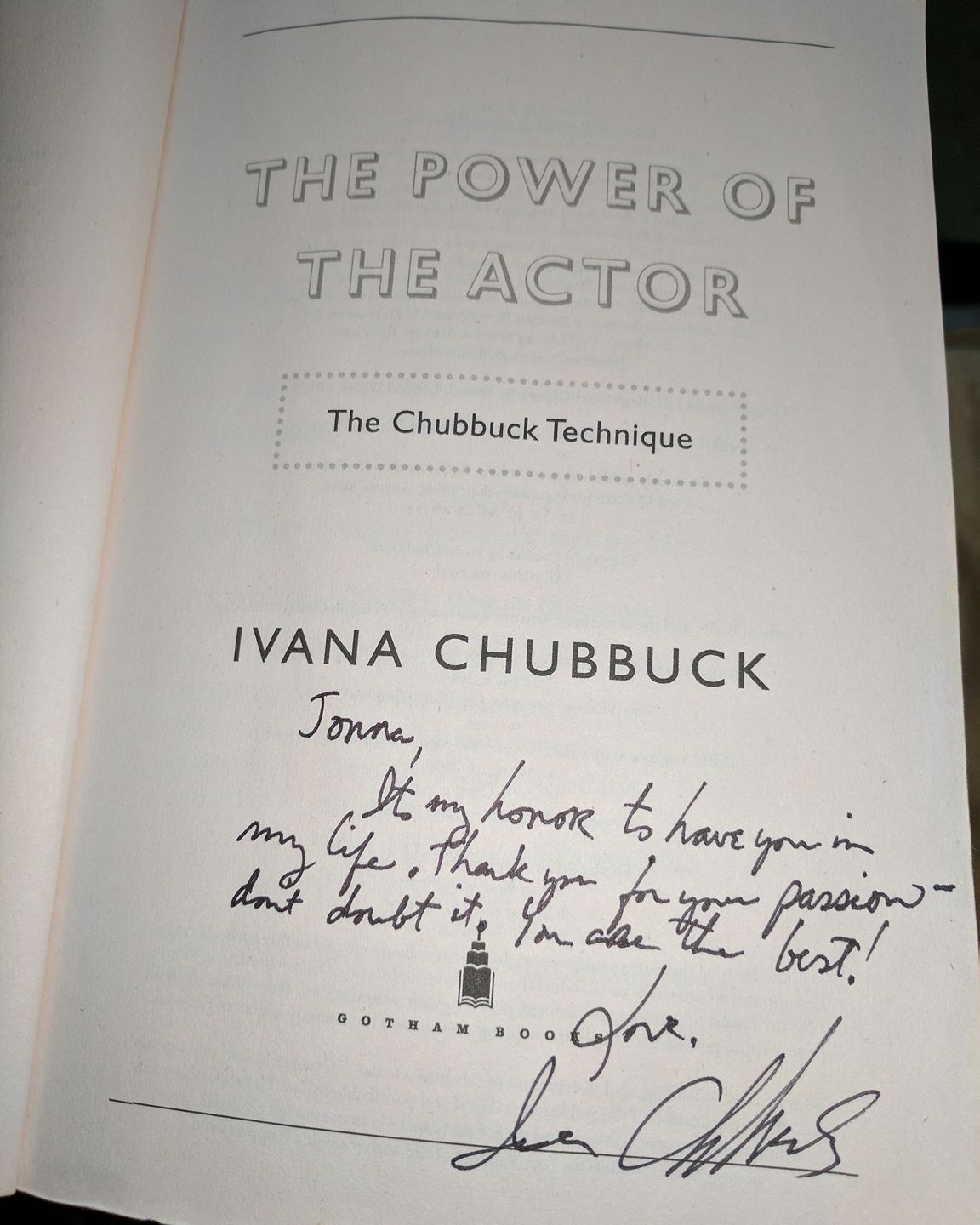 The Power of the Actor: The Chubbuck by Chubbuck, Ivana