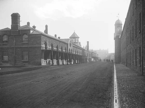 Richmond Barracks, Inchicore, where O'Brien was detained along with the majority of the rebels in 1916