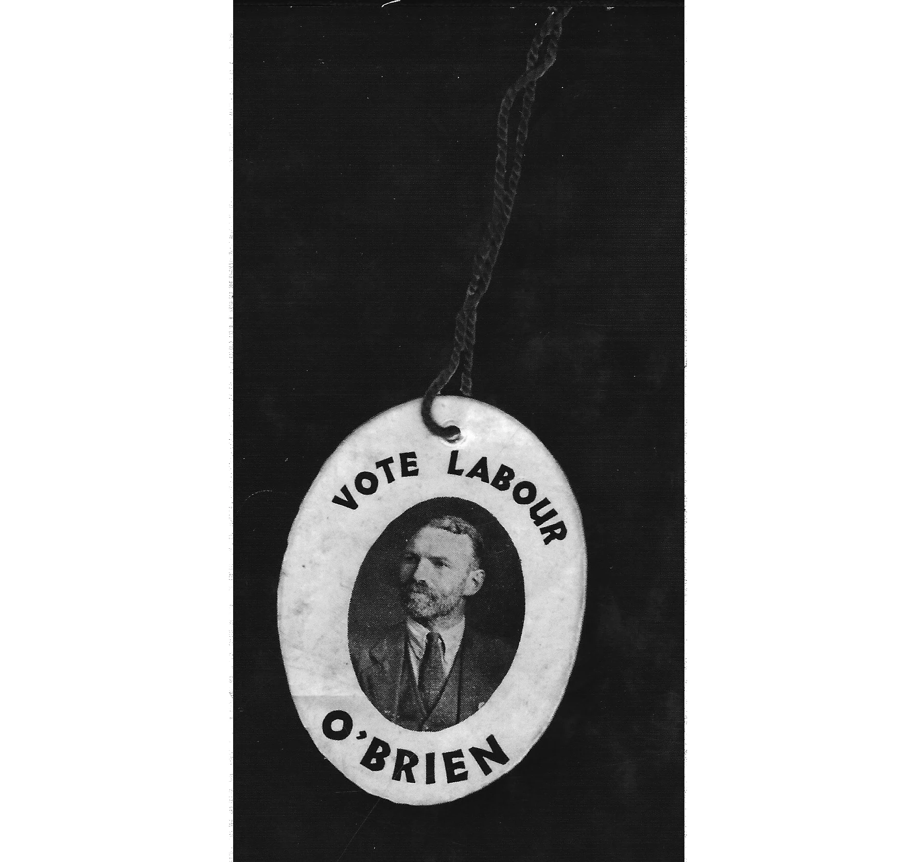 Badge for O'Brien's election campaign
