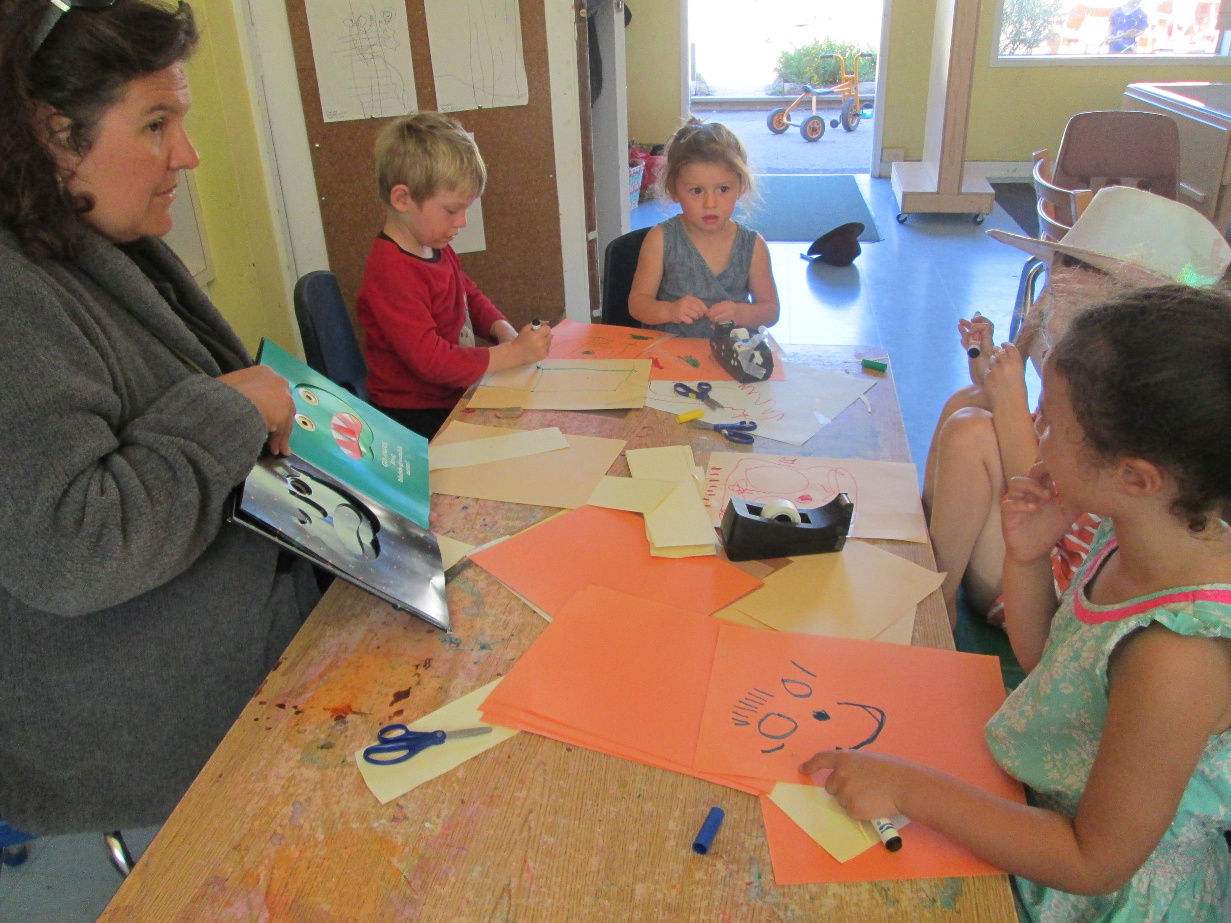 Martha read Big Green Monster at the end-of-day story time.  The kids loved it.