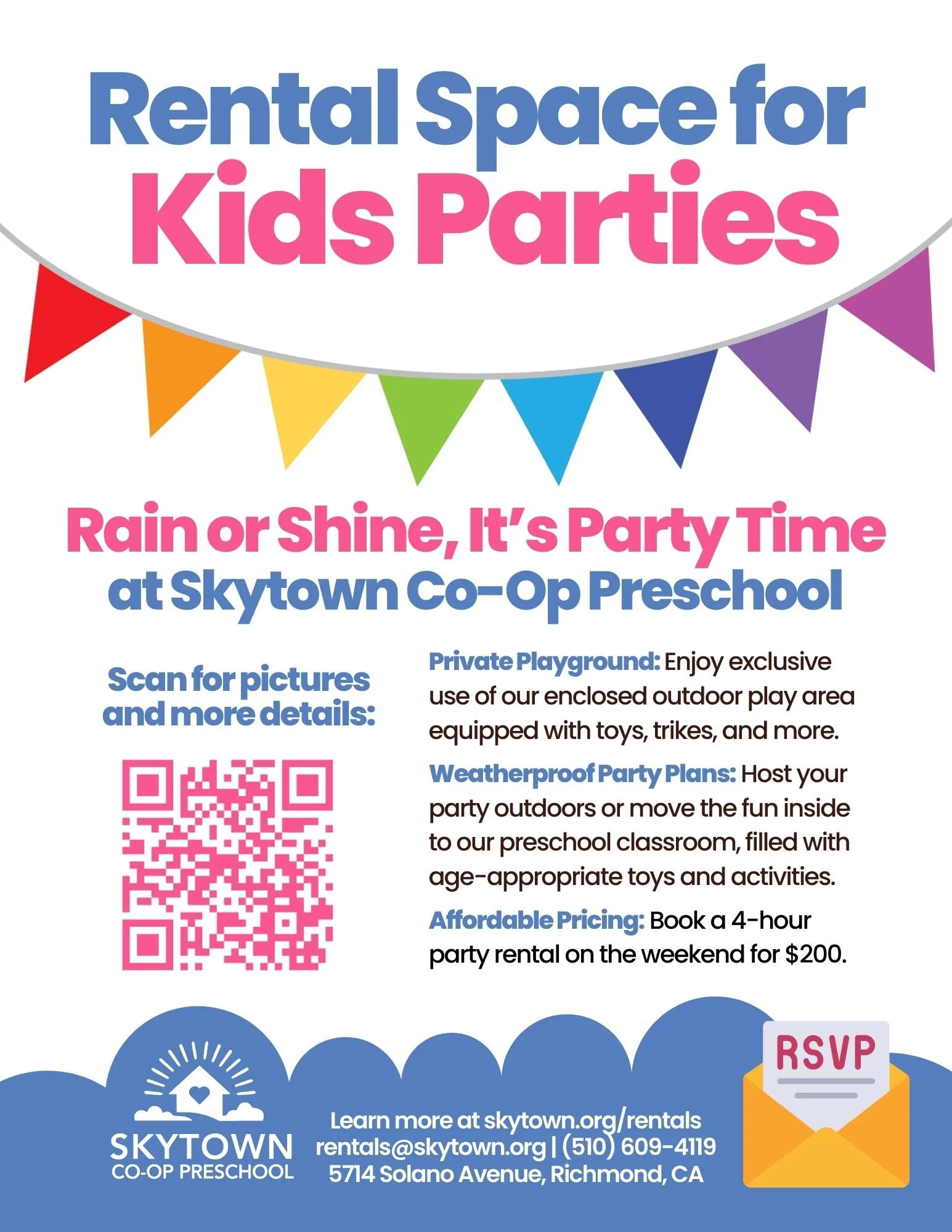 rental space for kids parties