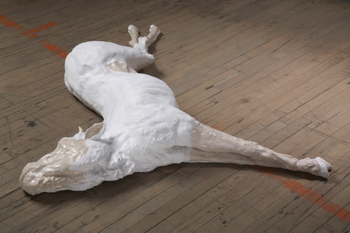 Lyuba Twins (Detail View), 2009 Media: Ceramic, glaze, flock; 5 x 1 x 3 feet