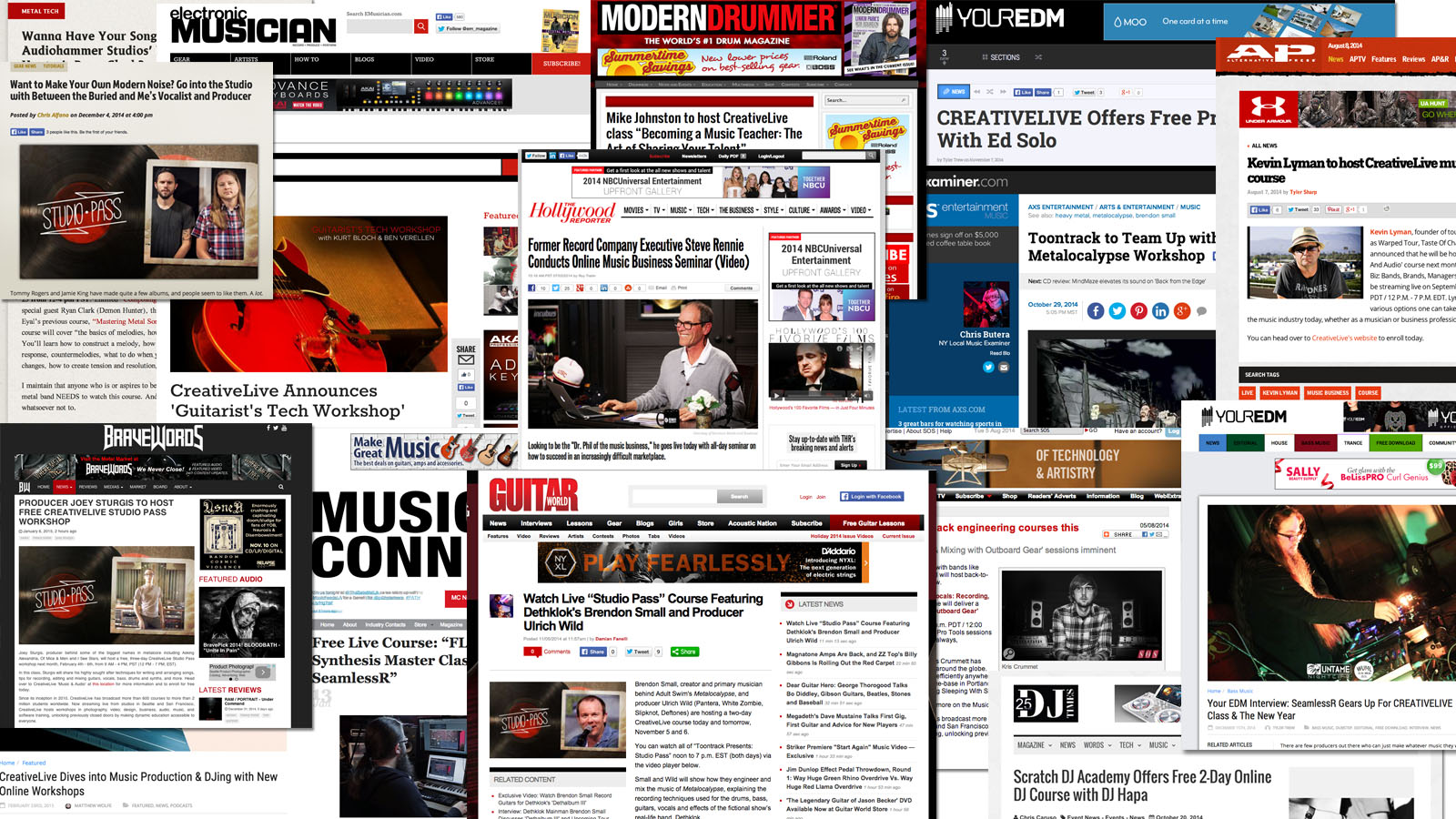 We got a LOT of press from outlets like Guitar World, Modern Drummer, Alternative Press, Sound On Sound, Tape Op, etc. This is only a fraction of it.