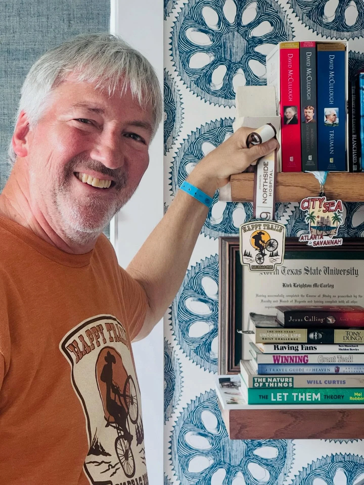 Wanted to share how well my hubby is healing after his cycling accident on April 7th, when he was hit by a truck. His recovery has been incredible&mdash;so much so that he was able to complete BRAG, a week-long bike ride across Georgia!
I also though