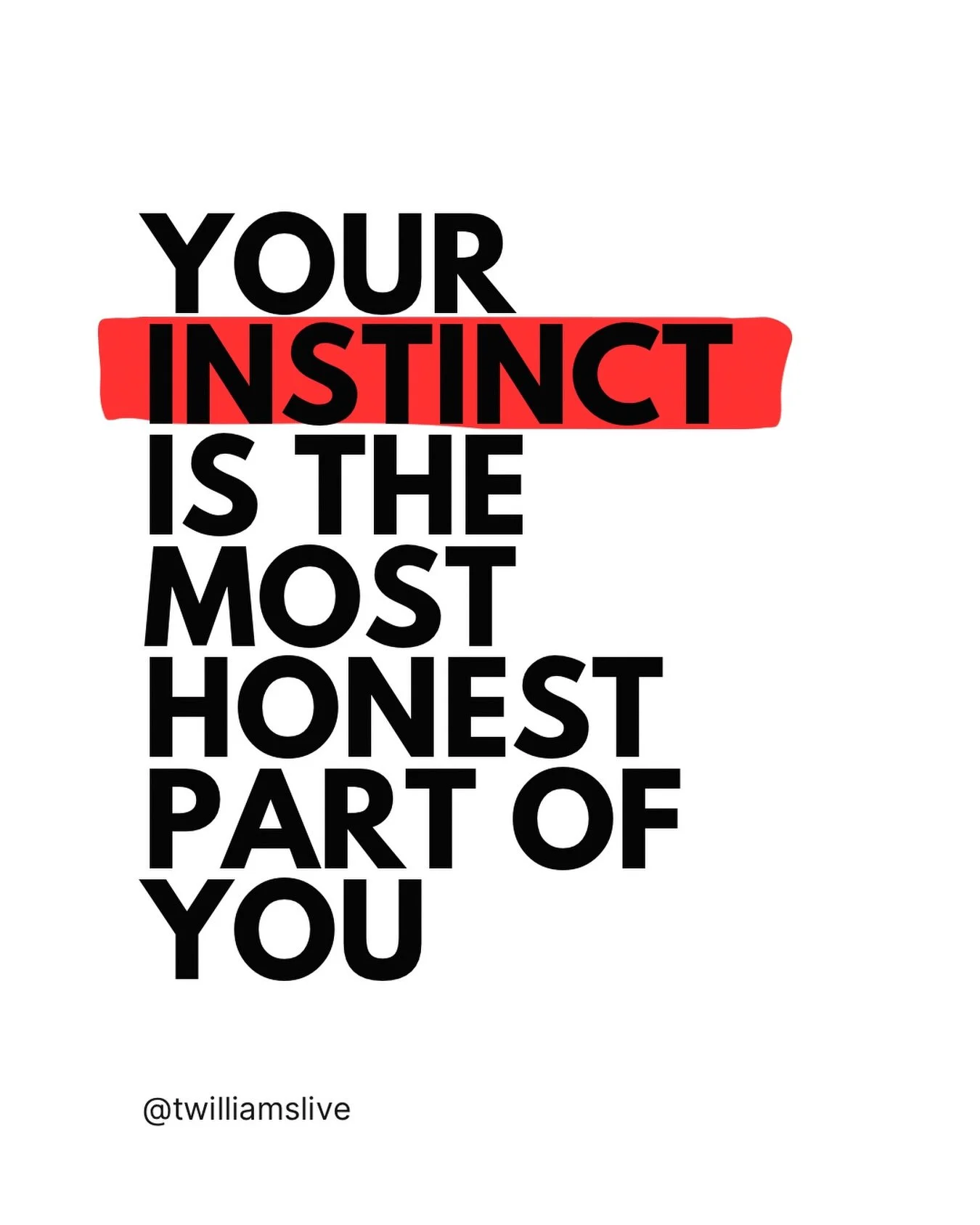 Your instinct is the most honest part of you.

Yet you don&rsquo;t trust yourself.

Years of talking yourself out of what you knew.

Convincing yourself you were overreacting.

Second guessing your intuition.

Seeking permission.

Waiting for certain