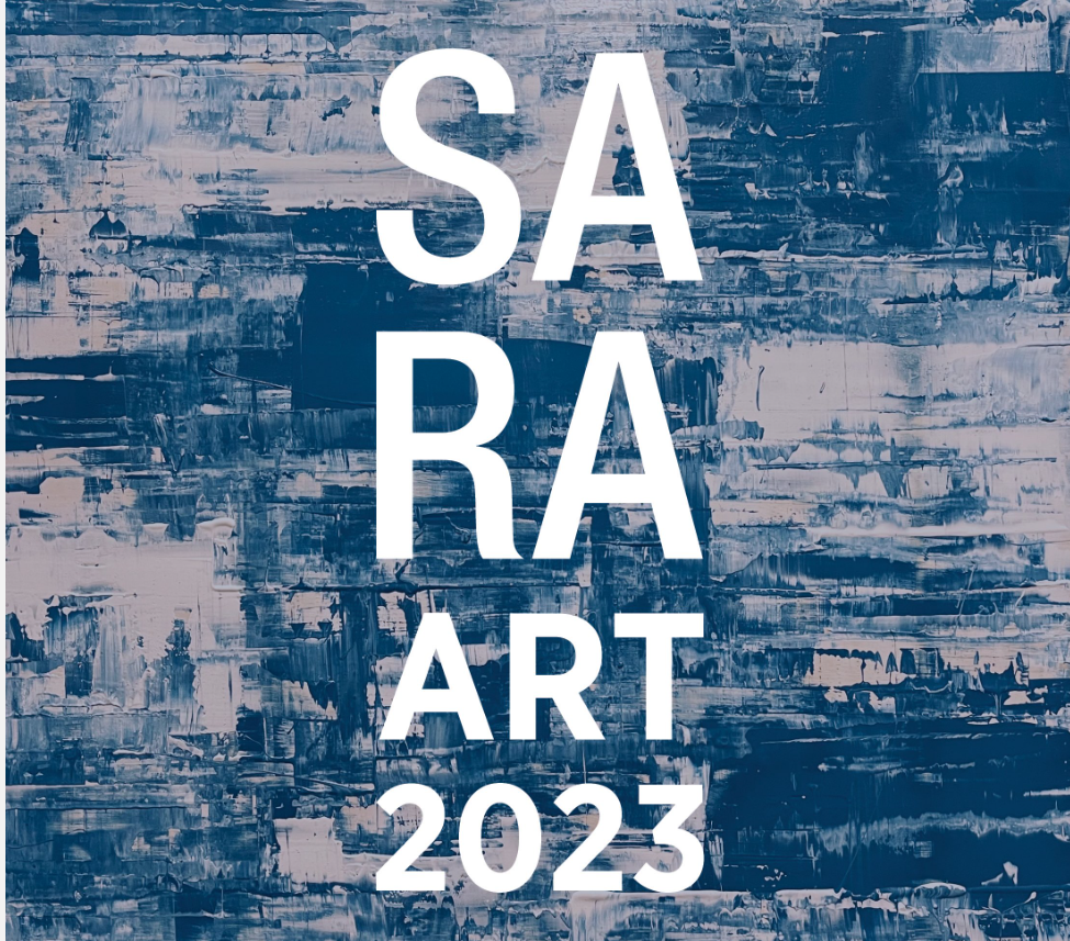 Robert Traboscia, at the 2023 SARA ART SHOW, where he presented two pieces of the "buildings" series